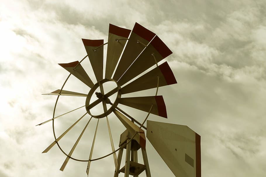 HD Wallpaper Wind Windmill Cloudy Energy Turbine Rotating Blades