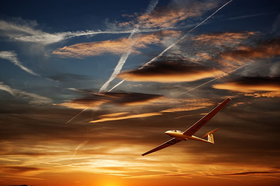 HD Wallpaper Airplane On Air During Golden Hour Aircraft Clouds