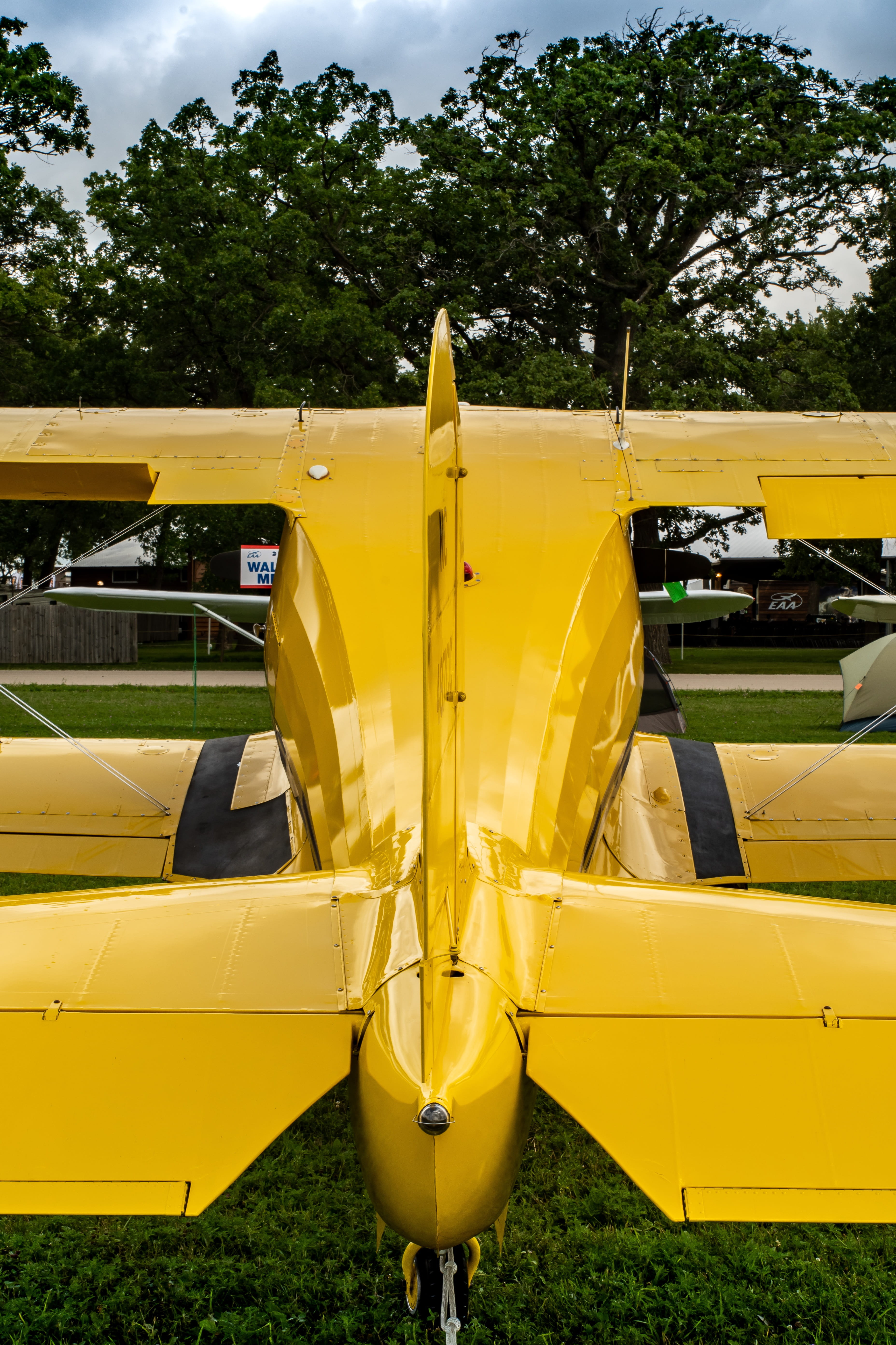 aircraft, biplane, airplane, aviation, vintage, yellow, mode of transportation