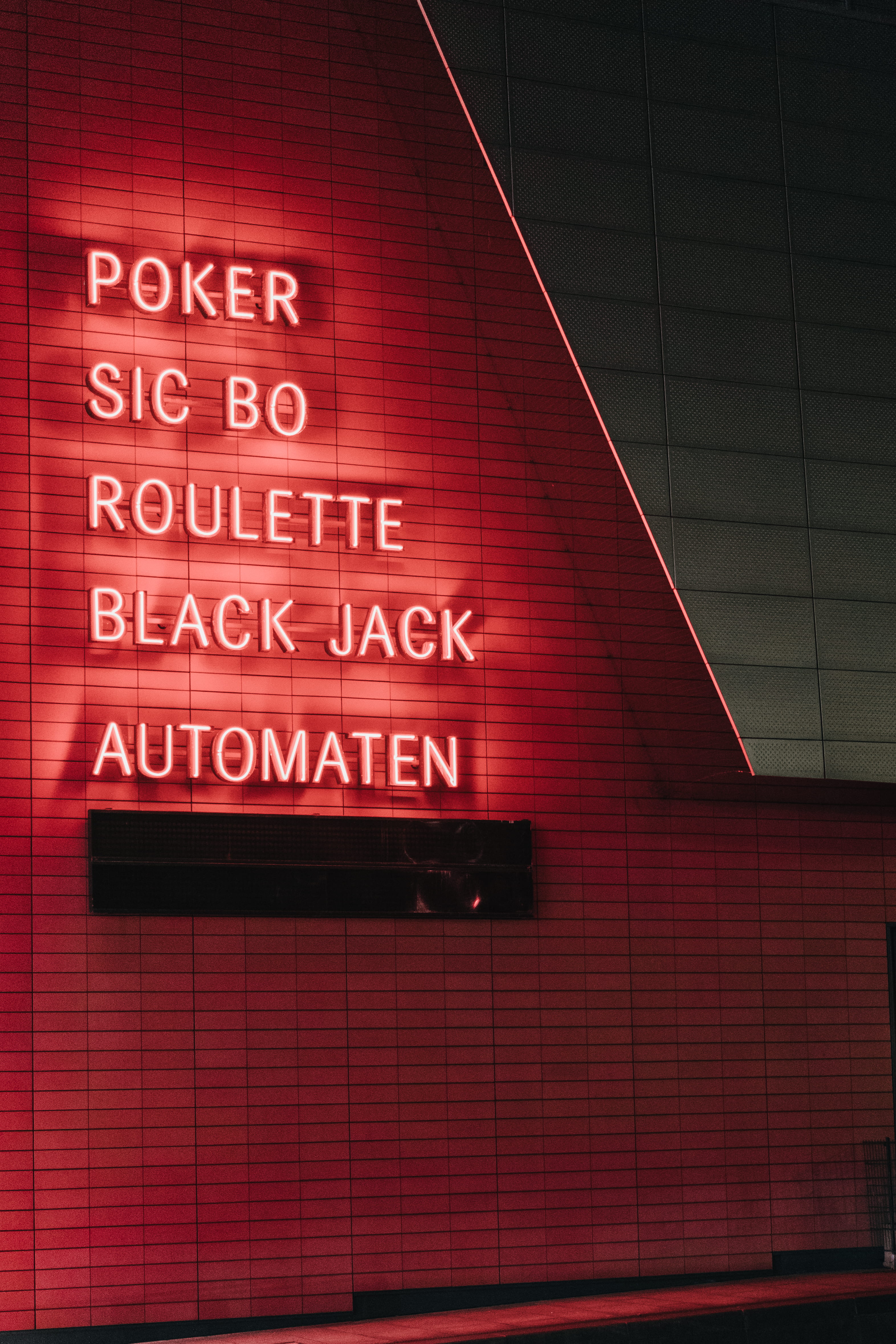 lighted Poker sic bo roulette black jack automaten neon lights, Poker Sic Bo Roulette Black Jack Automaten neon light signage