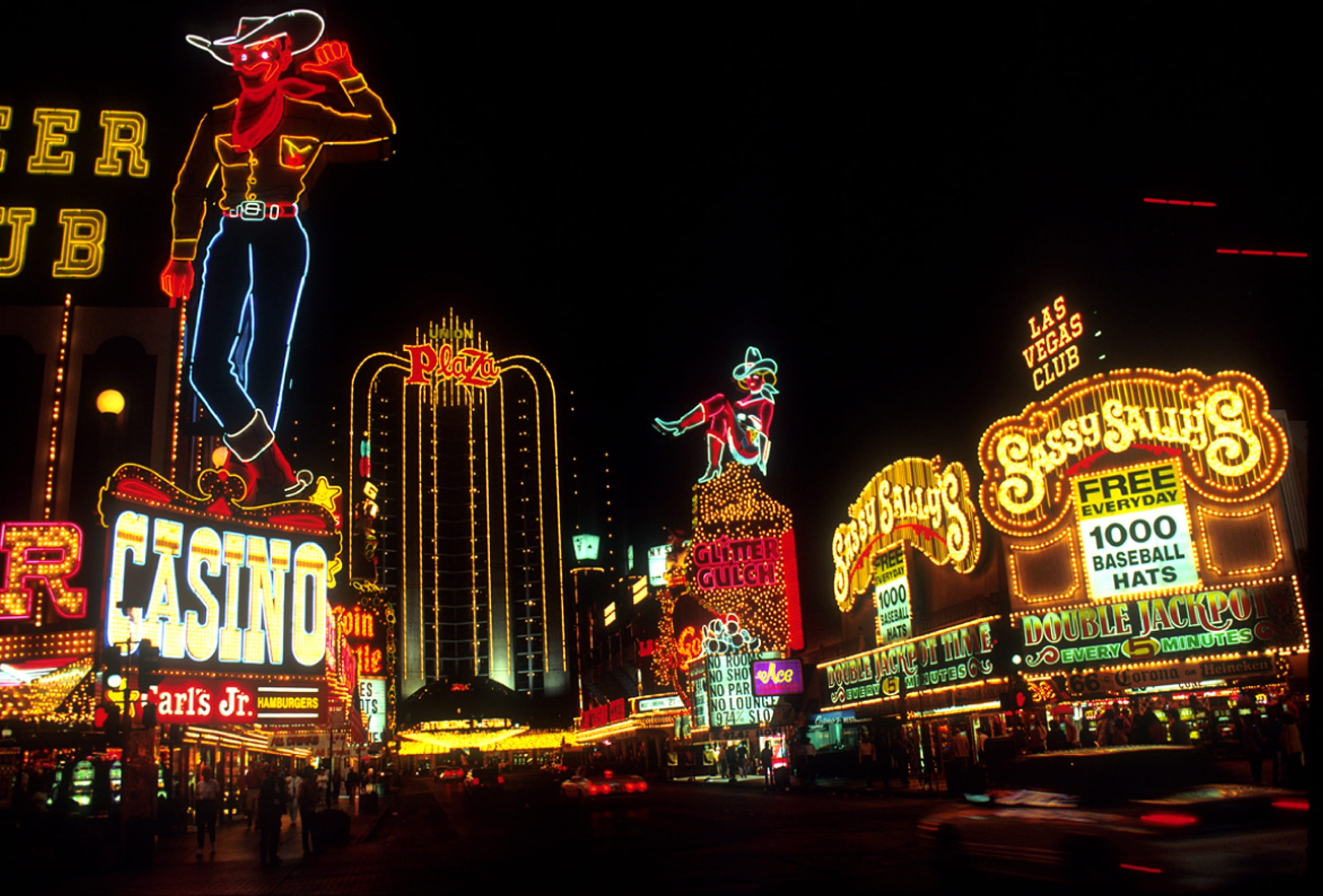 Casino in Las Vegas, night time, neon lights, casinos, sign, strip