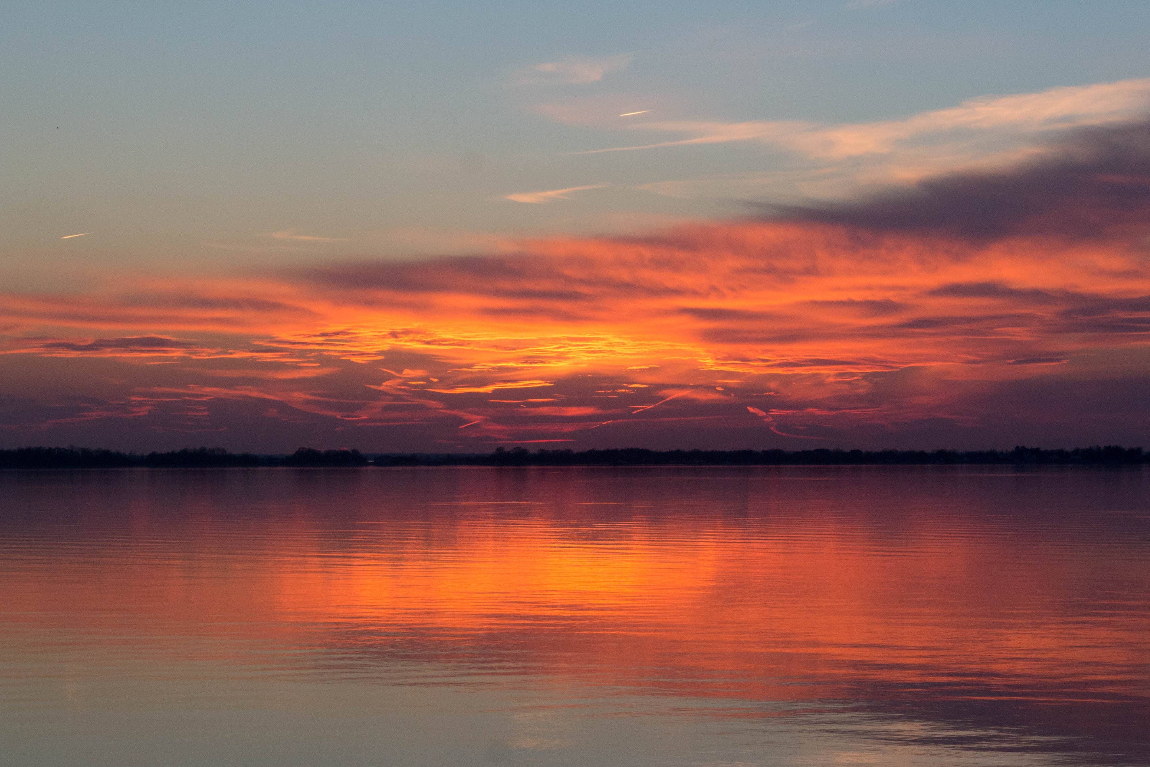 sunset, chesapeake bay, water, maryland, eastern shore, clouds