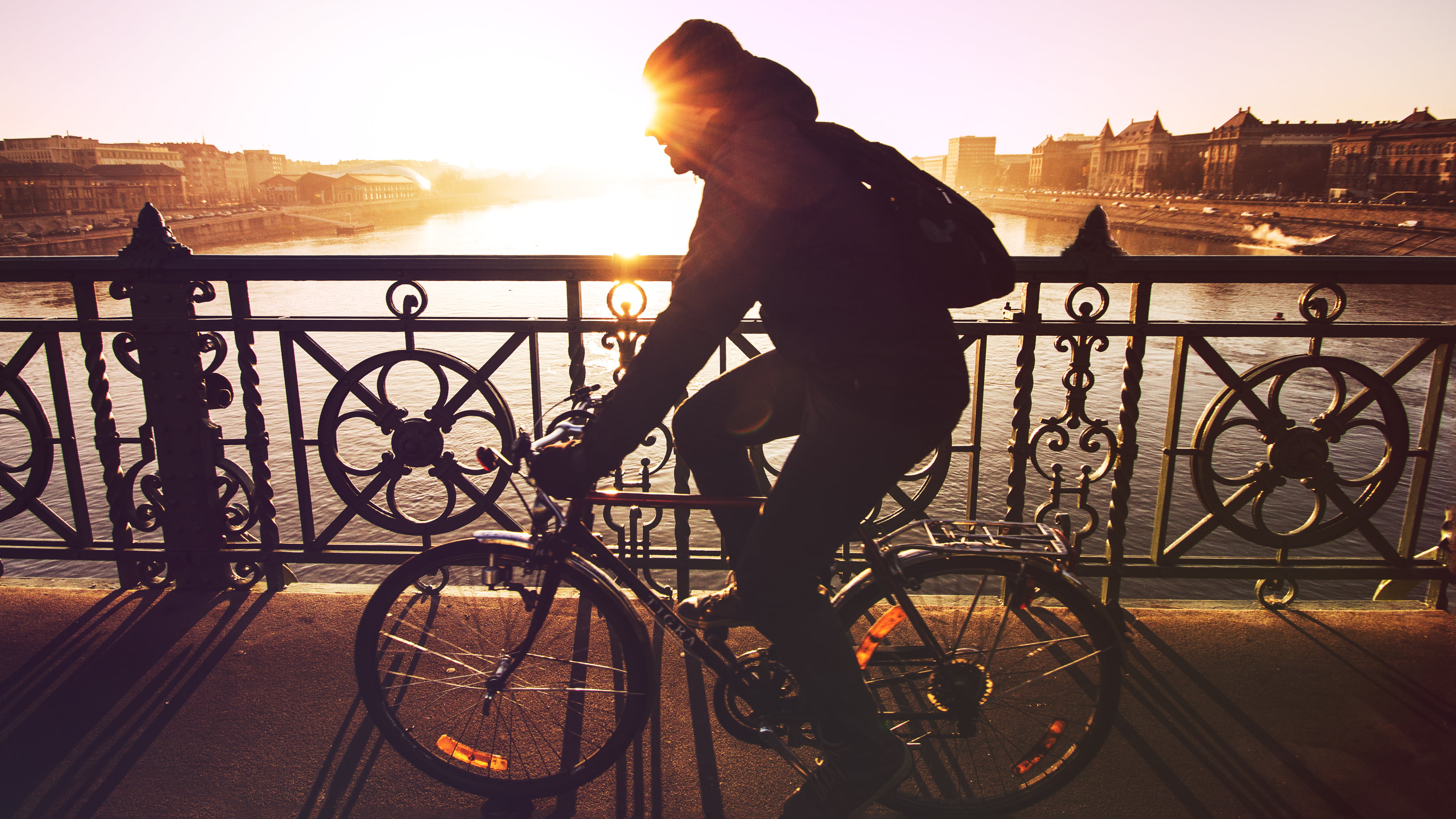 bicycle, bike, bridge, cold, commuting, cycling, cyclist, exercise