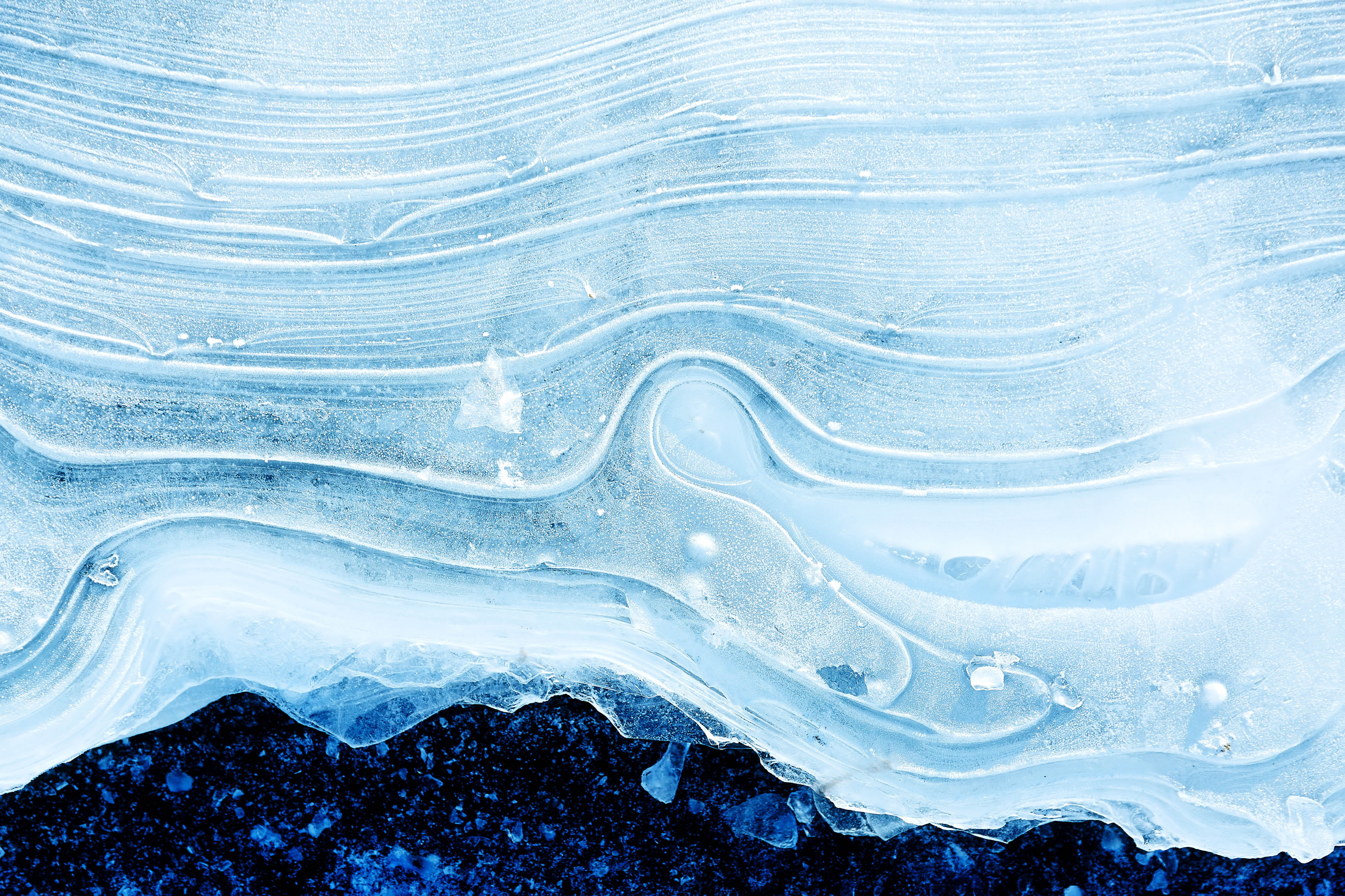 Closeup shot of winter ice texture, textures, abstract, backgrounds