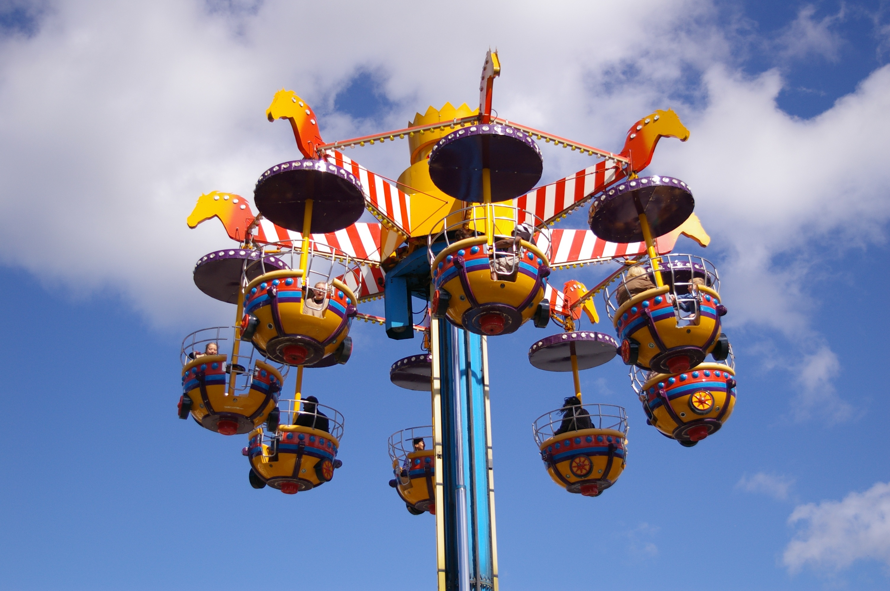Amusement park ride, fun fair, funfair, colorful, summer, sunlight