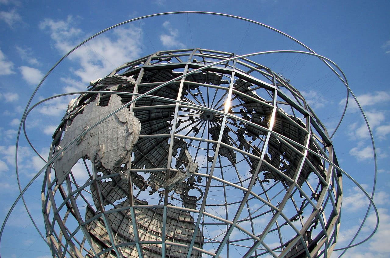 Globe, Clouds, City, park, sky, communication, blue, technology