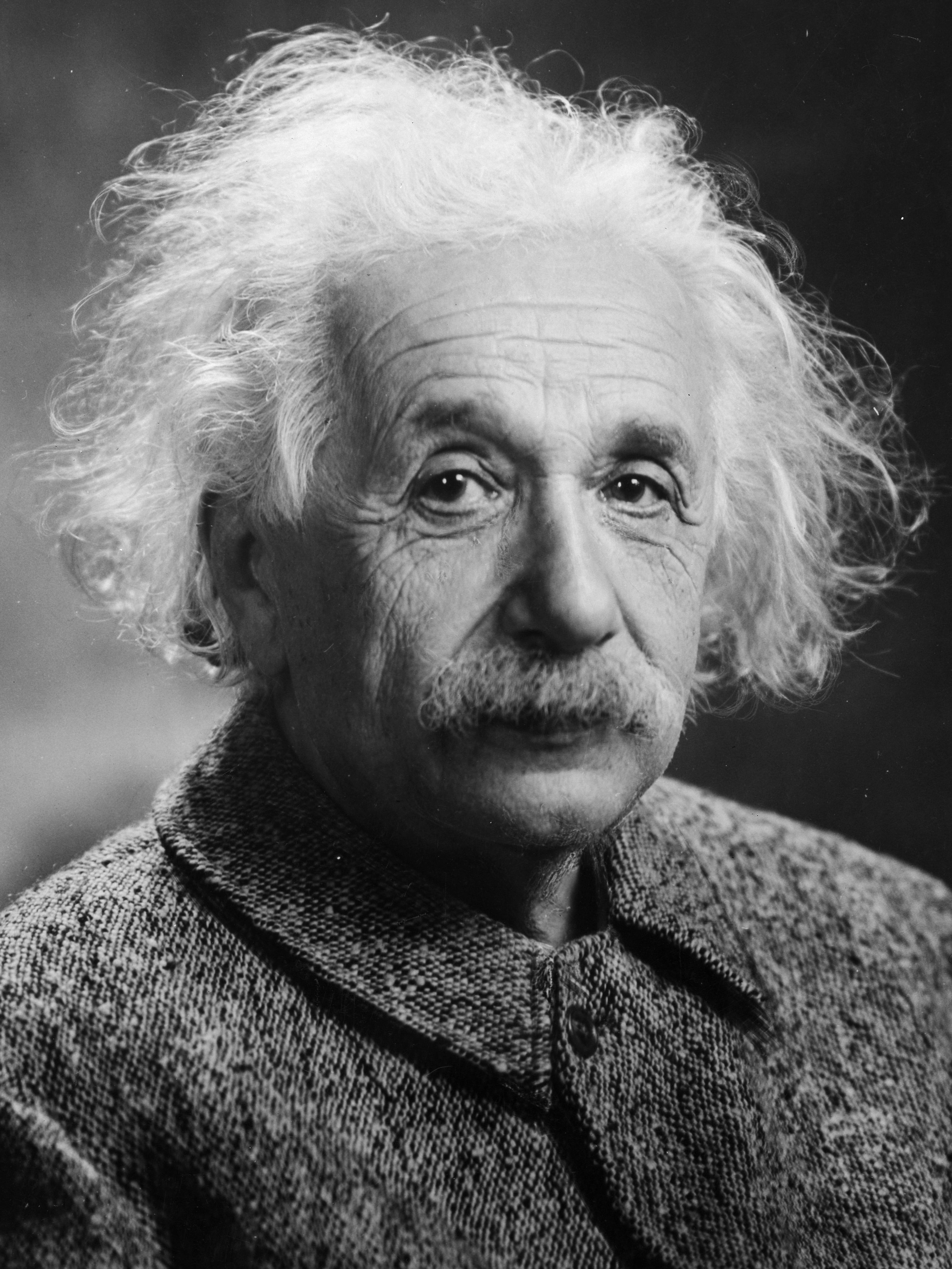 grayscale photo of Albert Einstein, portrait, theoretician physician
