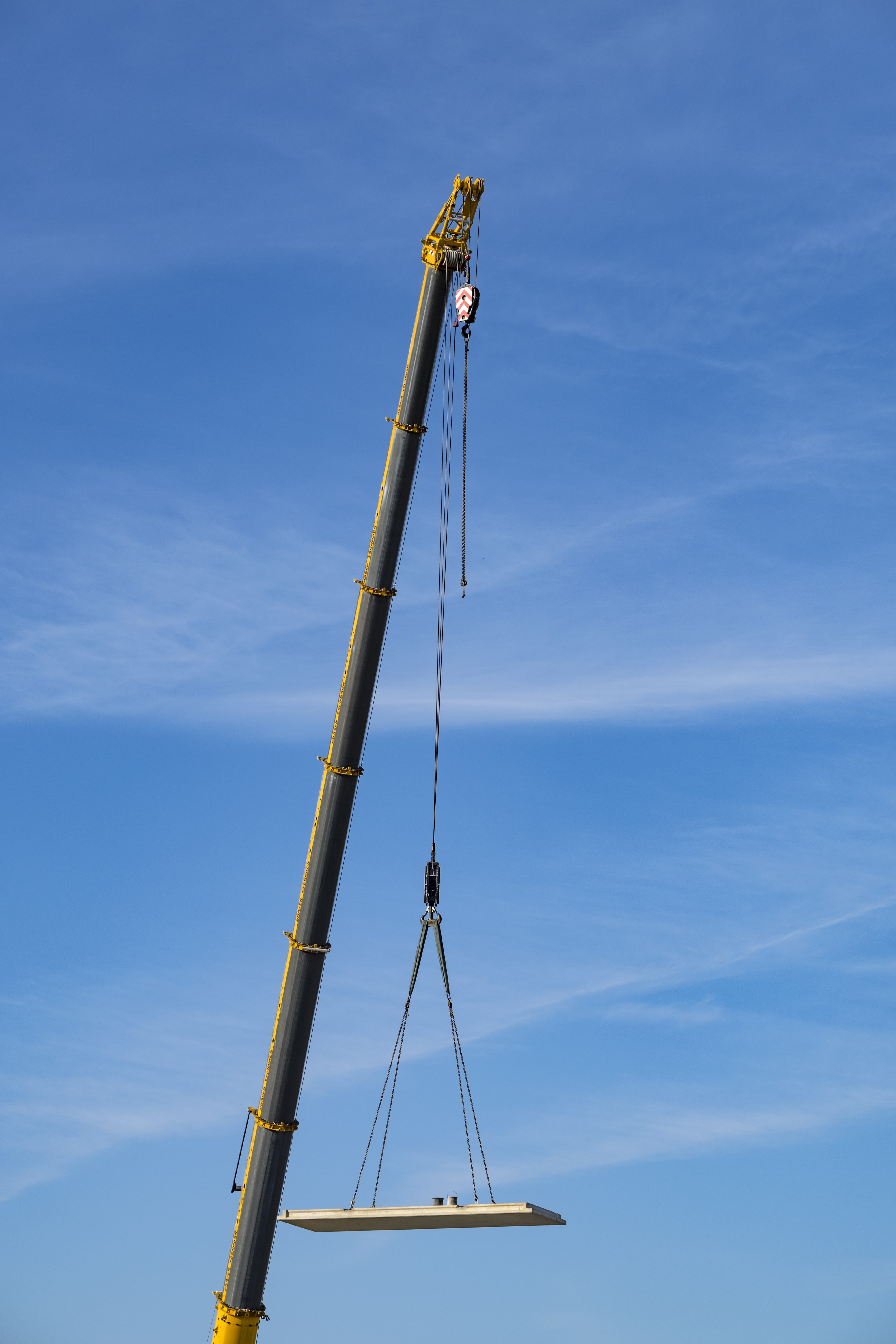 crane, autokran, raise, last, lift, steel cable, use, site