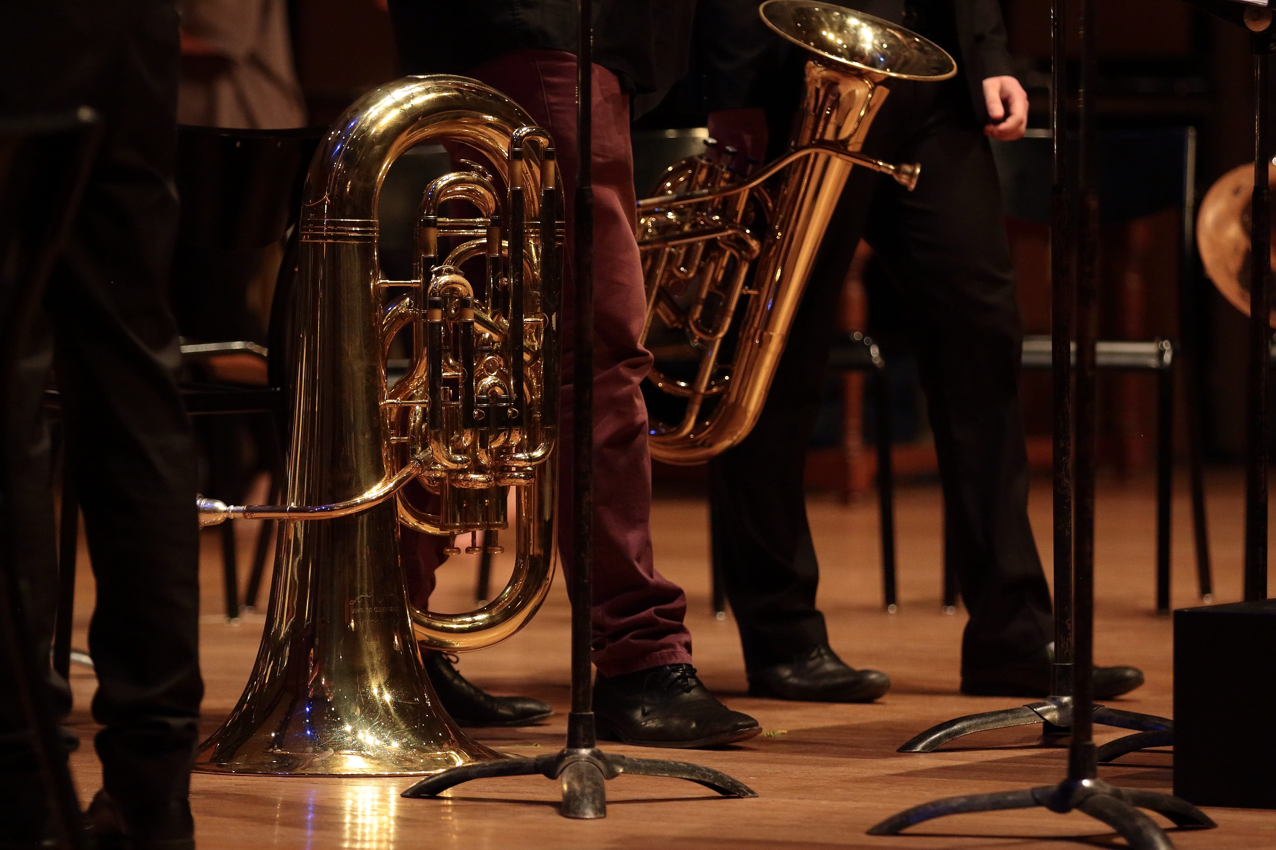 euphonium, trombone, brass, music, concert, orchestra, musicians