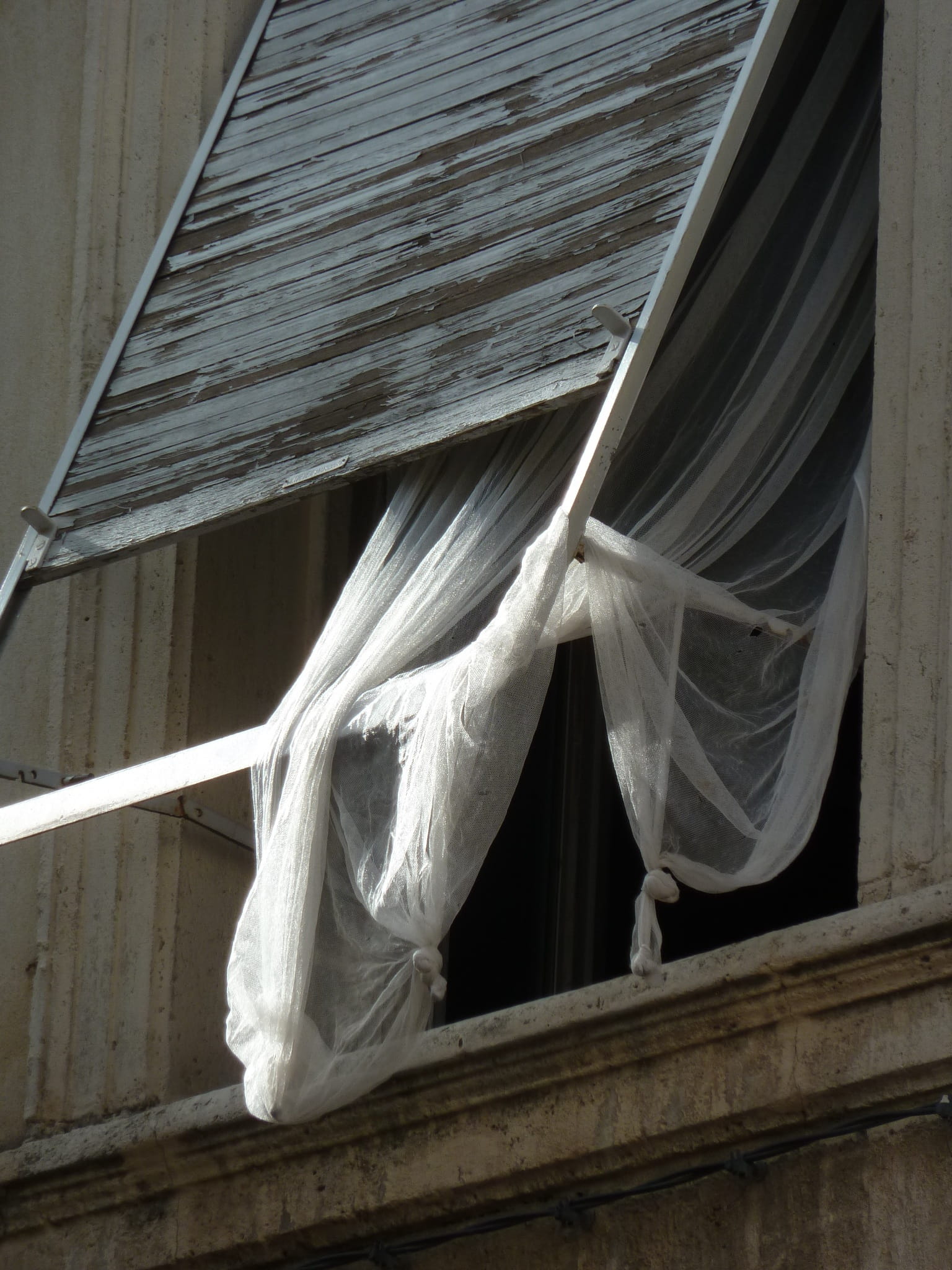 Window, Montpellier, France, Curtain, expired, still life, white color