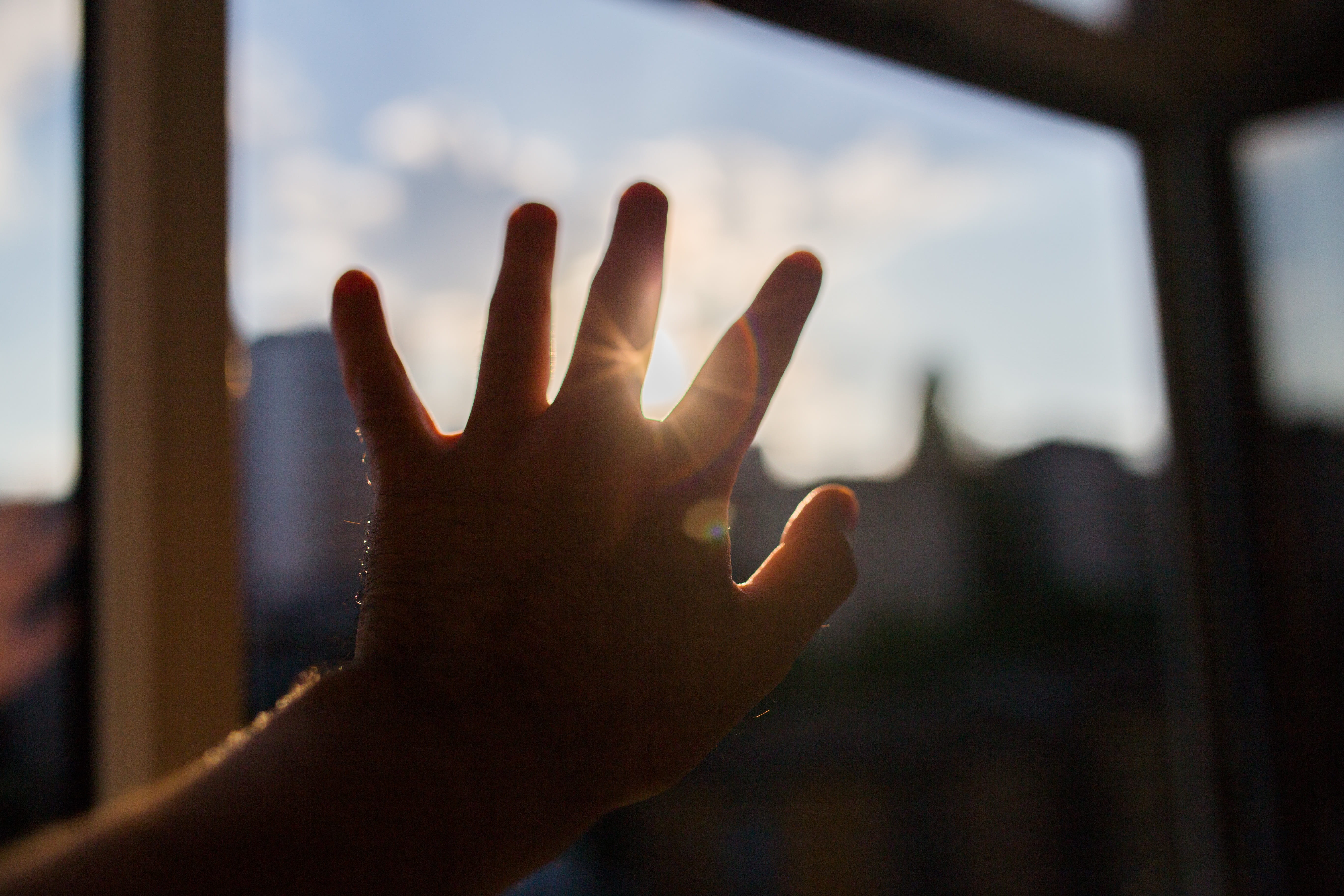left person hand, sun rays, hands, shadow, silhouette, human hand