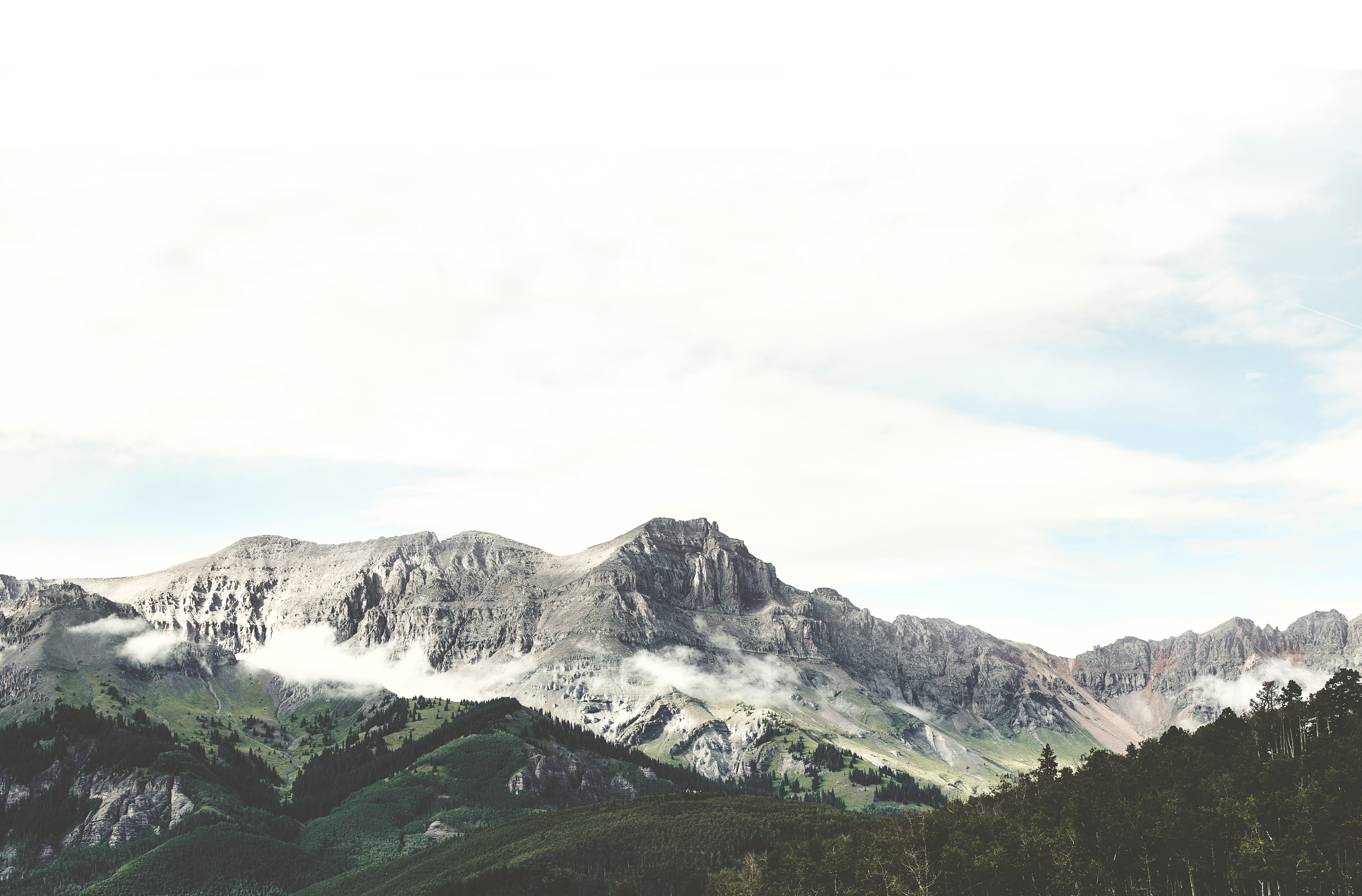 cliffs, clouds, landscape, mountain range, mountains, nature