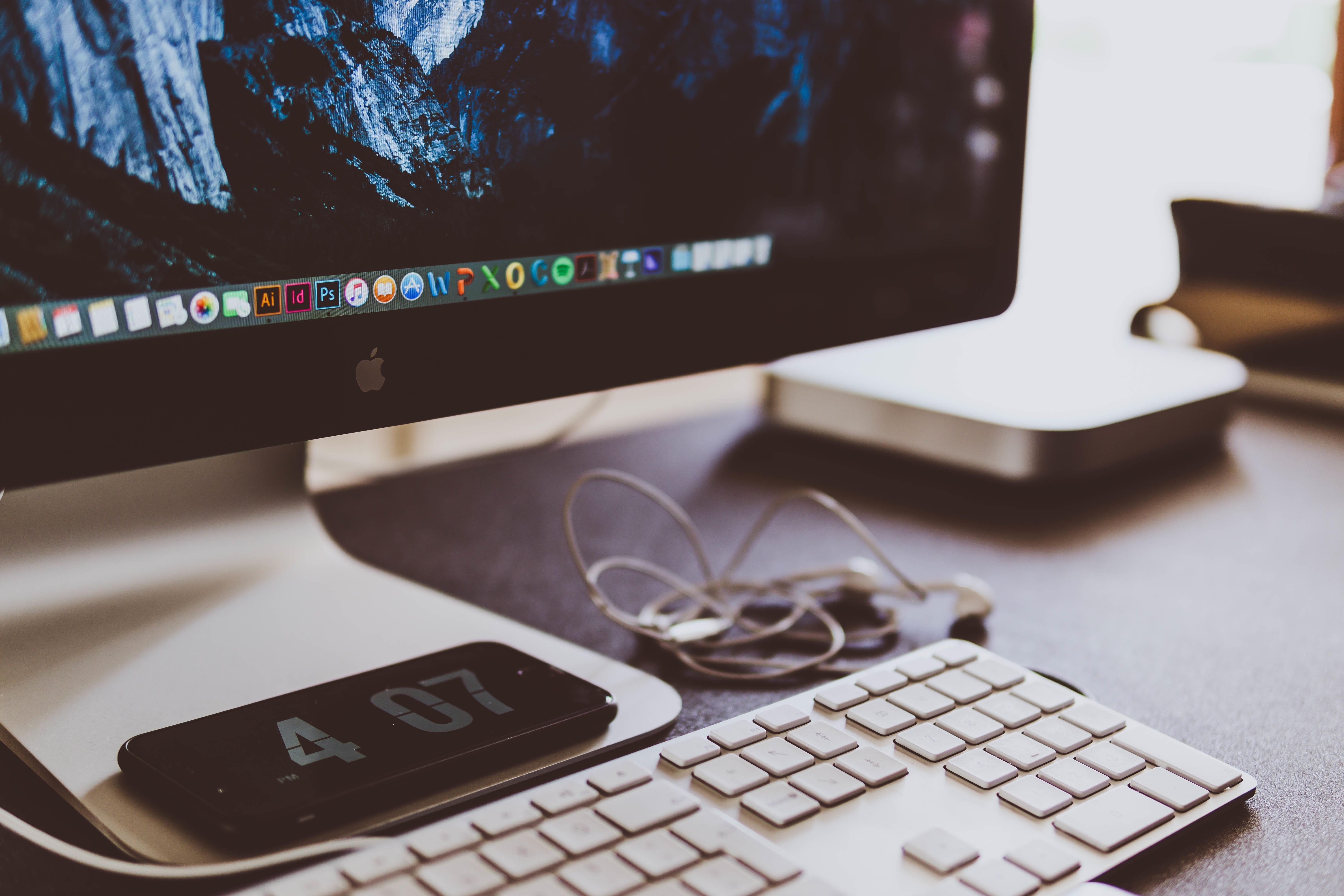computer, keyboard, apple, electronics, modern, technology