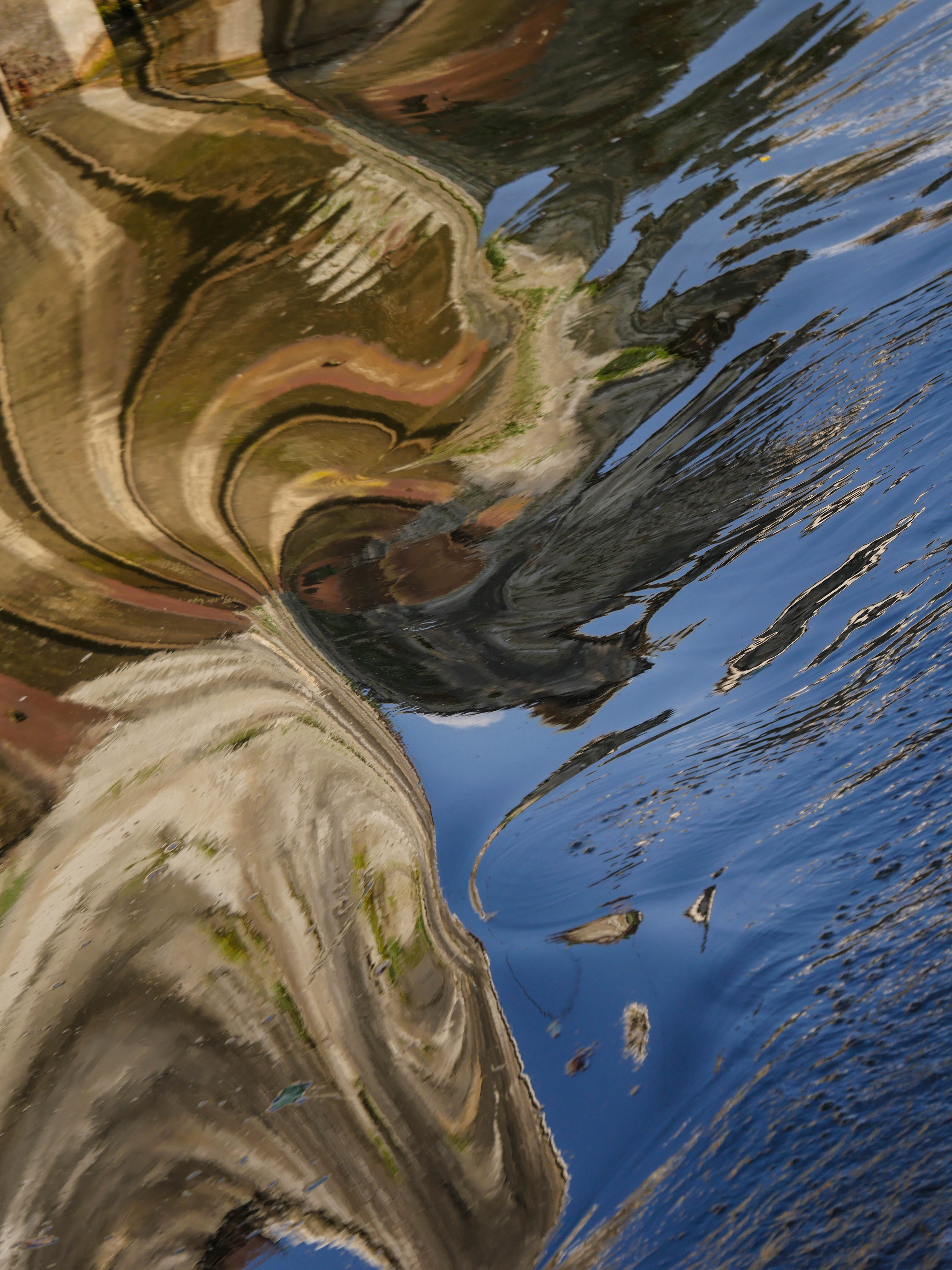 water, wave, mirroring, abstract, distortion, river, wave motion