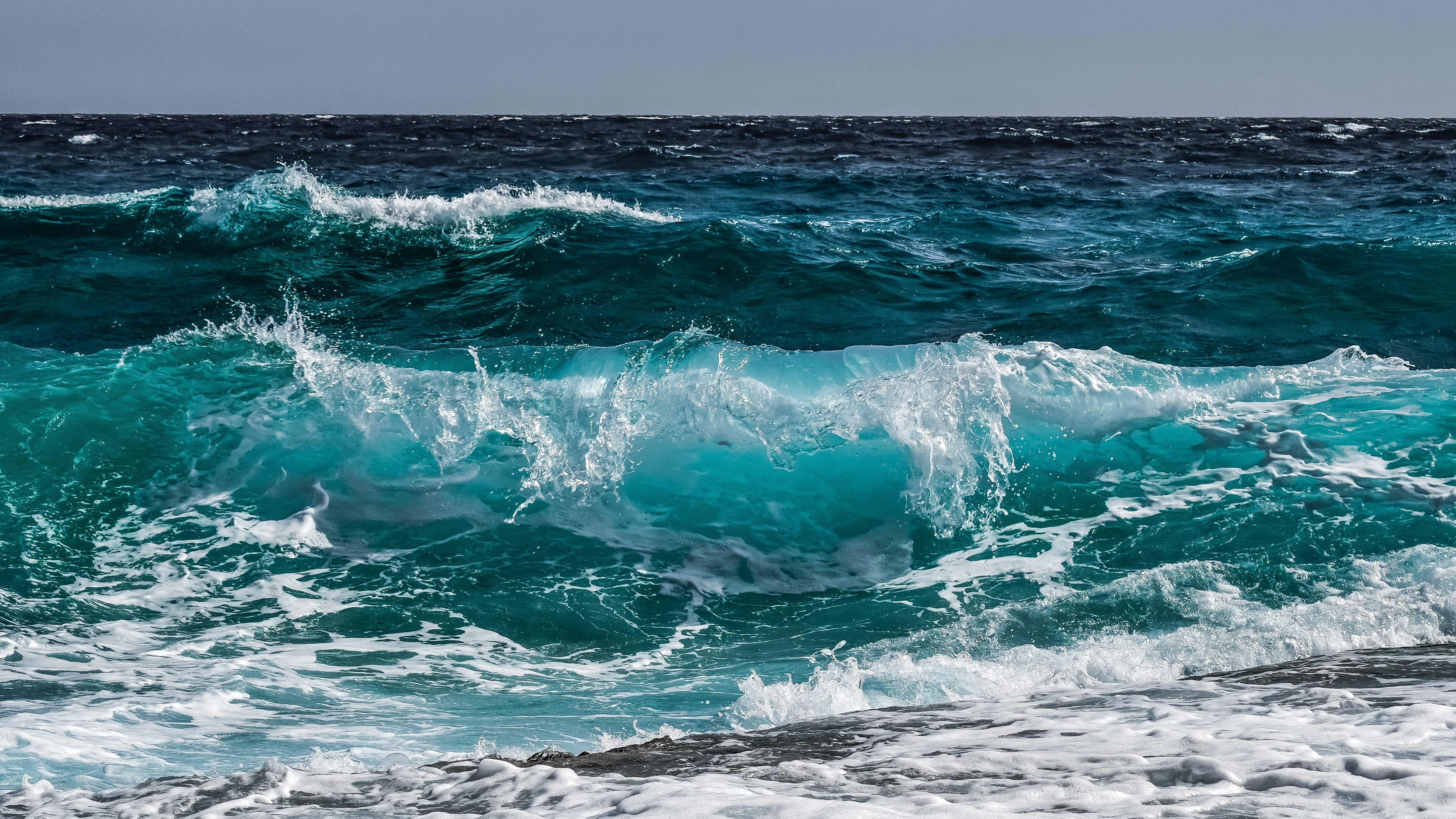 ocean waves at daytime, water, surf, sea, spray, wind, motion