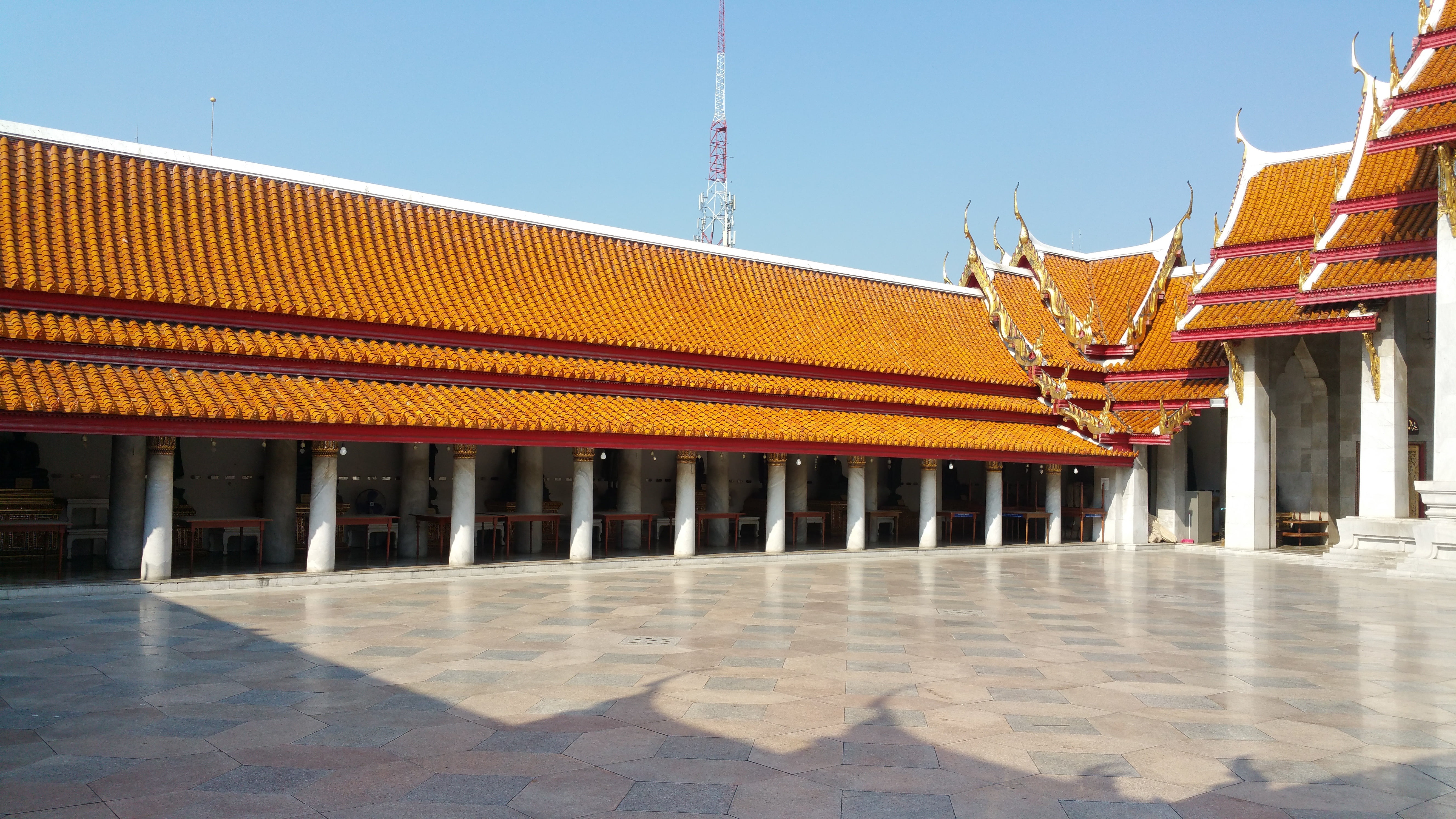 buddhist monastery, blue sky, architecture, built structure