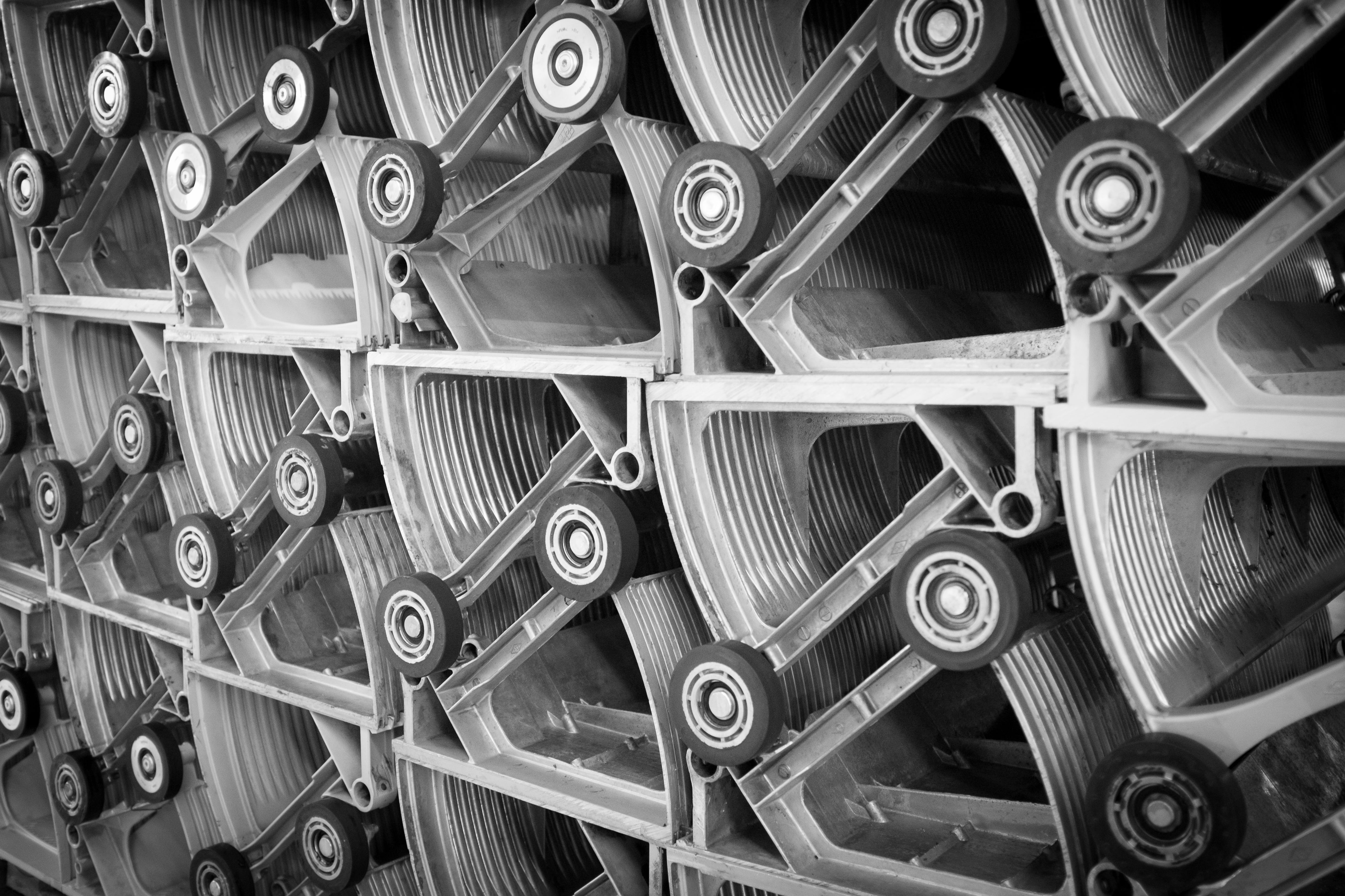 escalator, stack, pattern, full frame, large group of objects