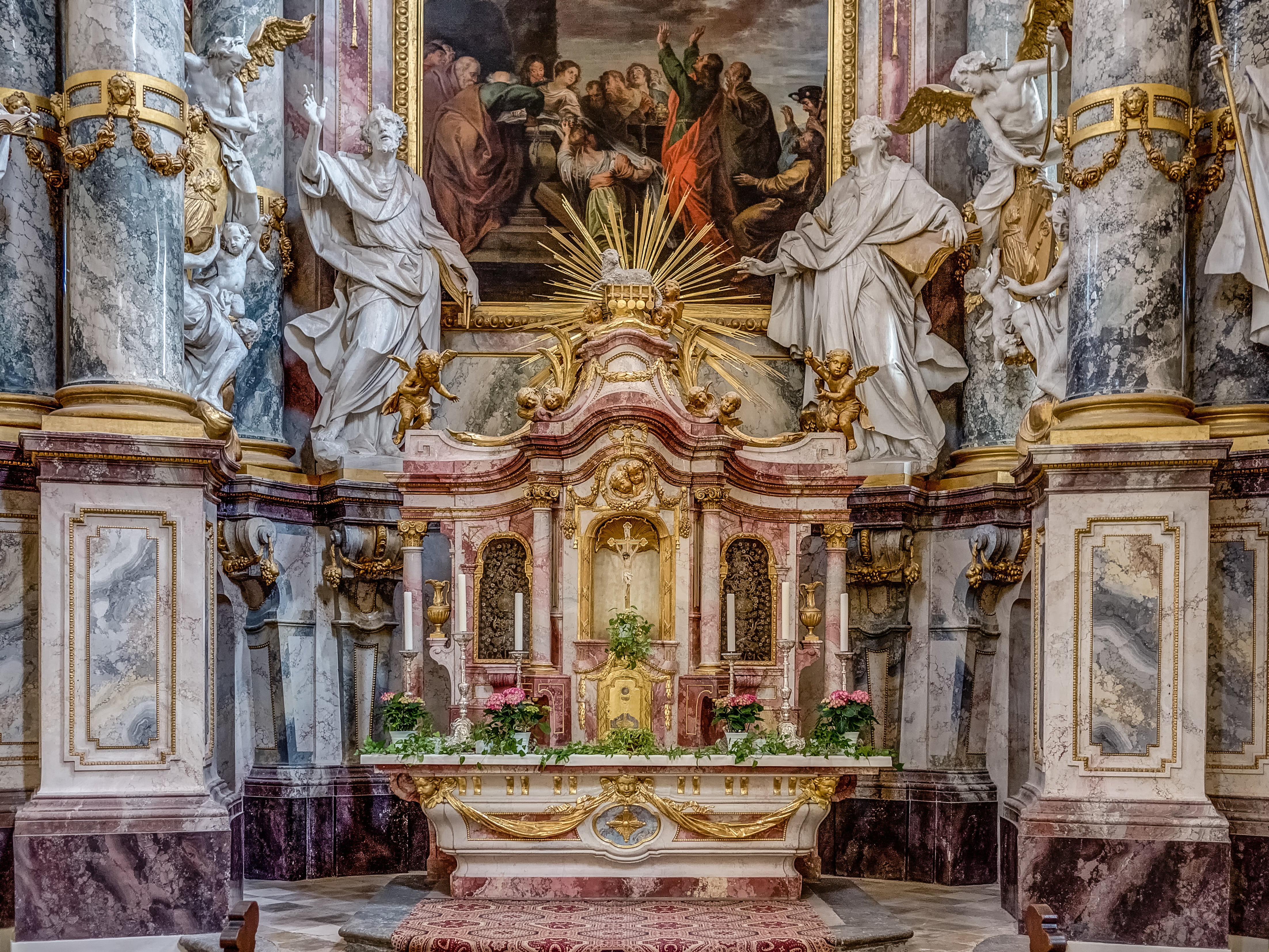 altar, ebrach, monastery, church, interior, decor, worship