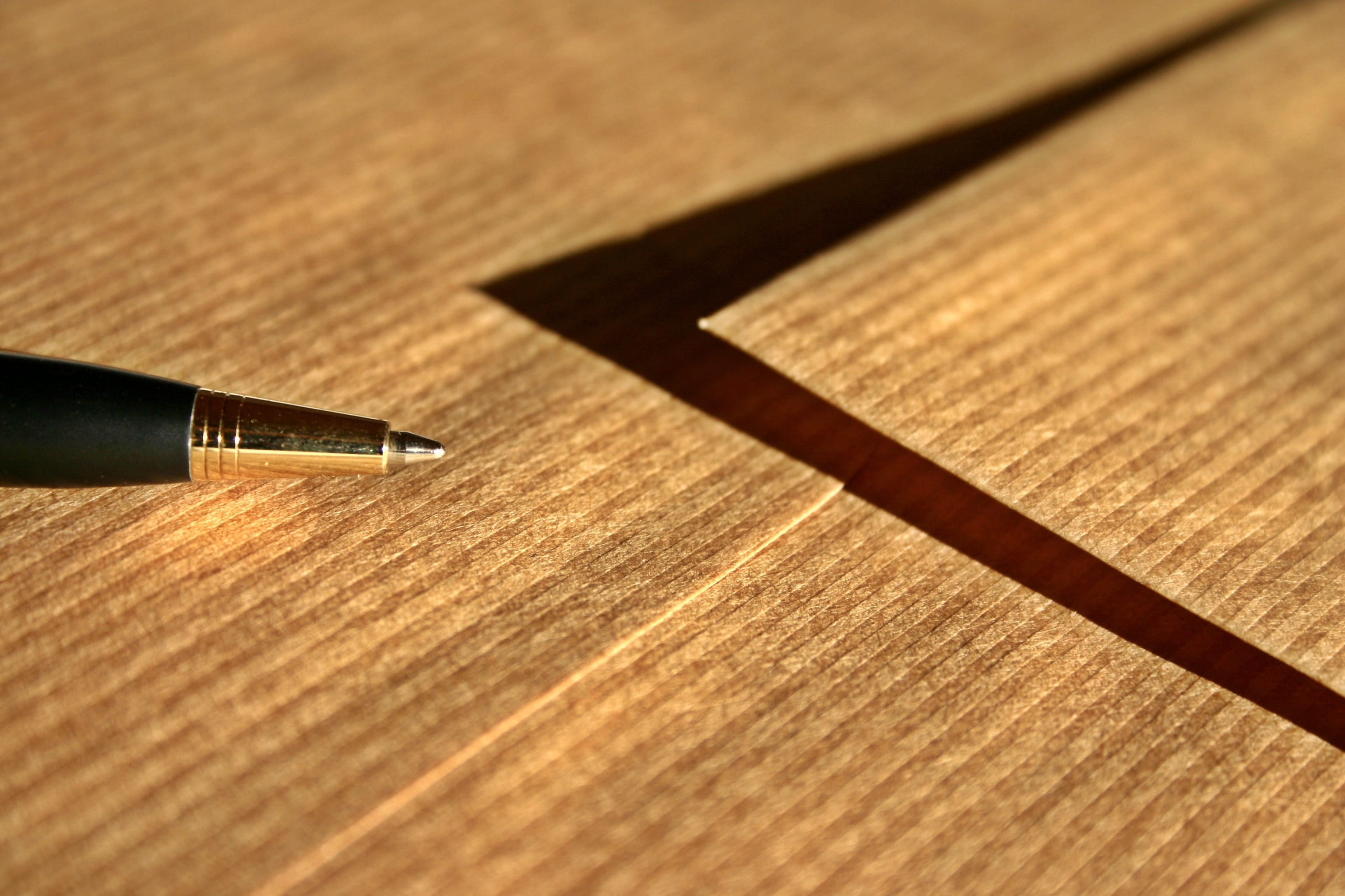 black pen on table, letters, leave, envelope, post, greetings