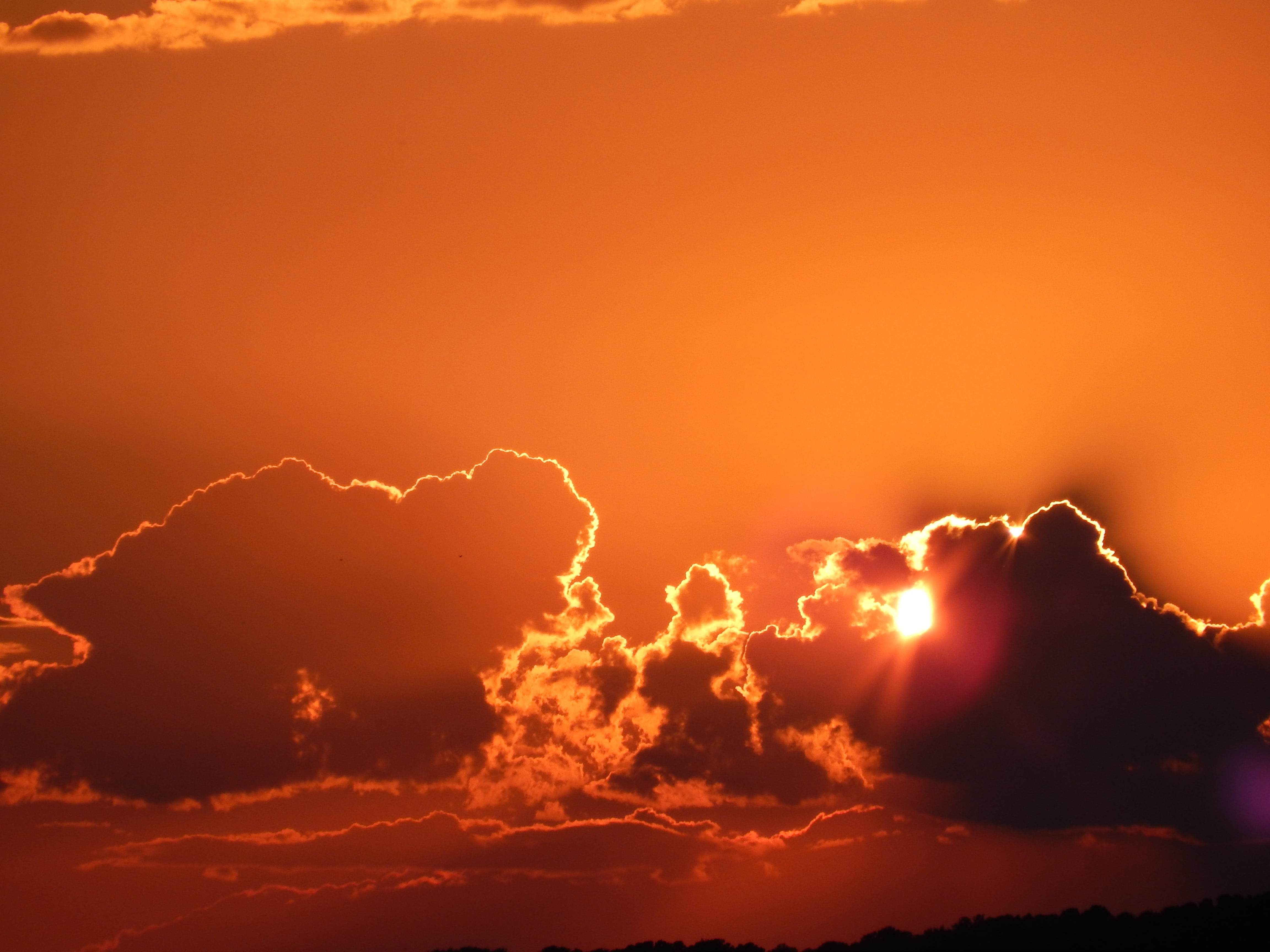 sunset, orange, clouds, sky, sunlight, evening, cloud - sky