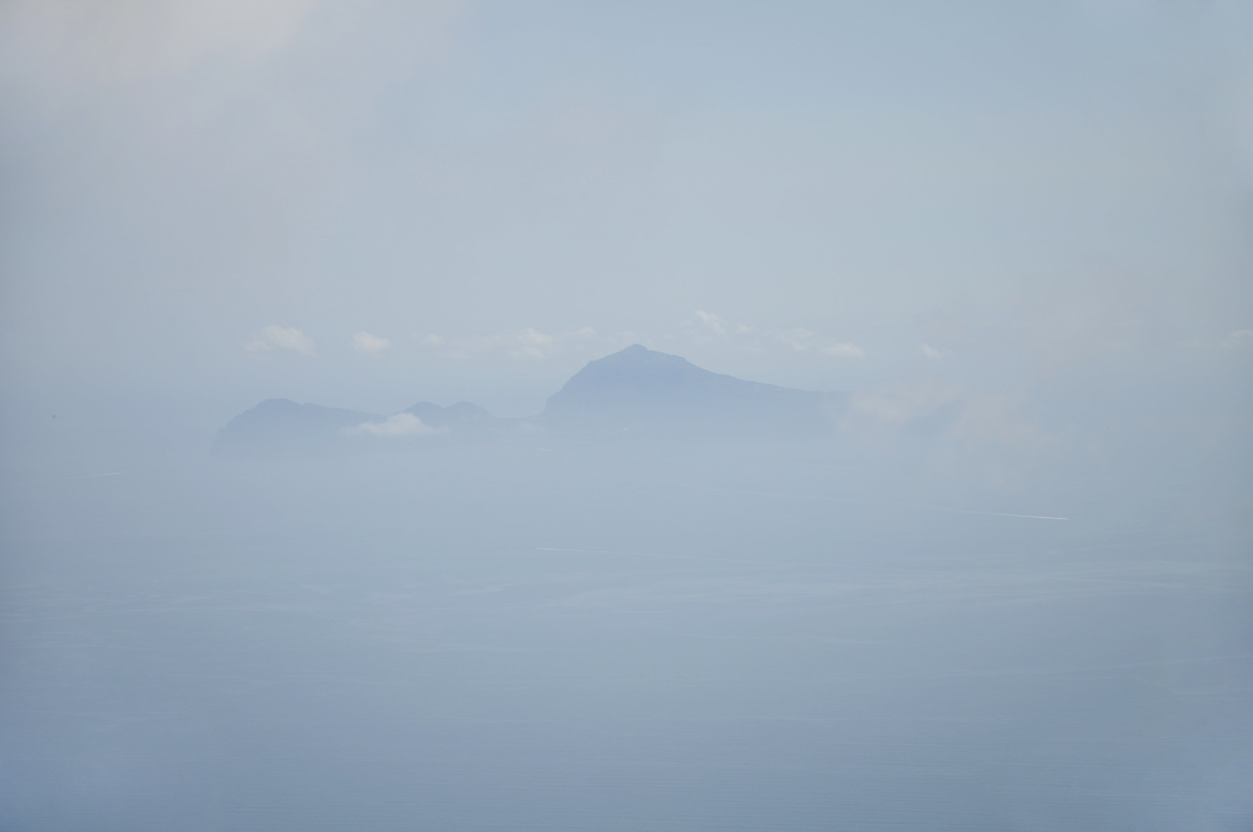 fog, mountain, italy, vesuvius, naples, landscape, clouds, sky