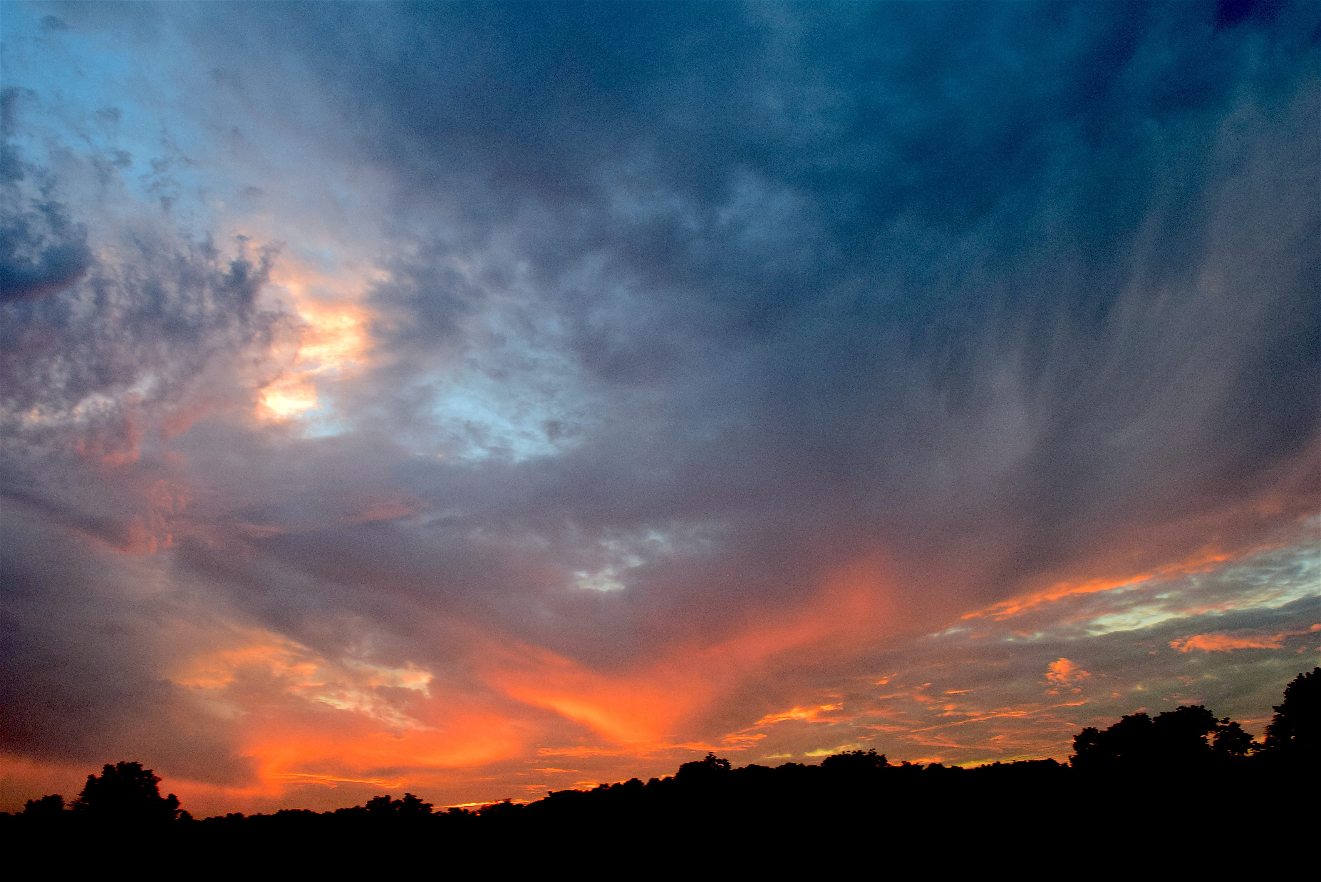 sunset, clouds, landscape, dramatic, colors, sky, sunlight