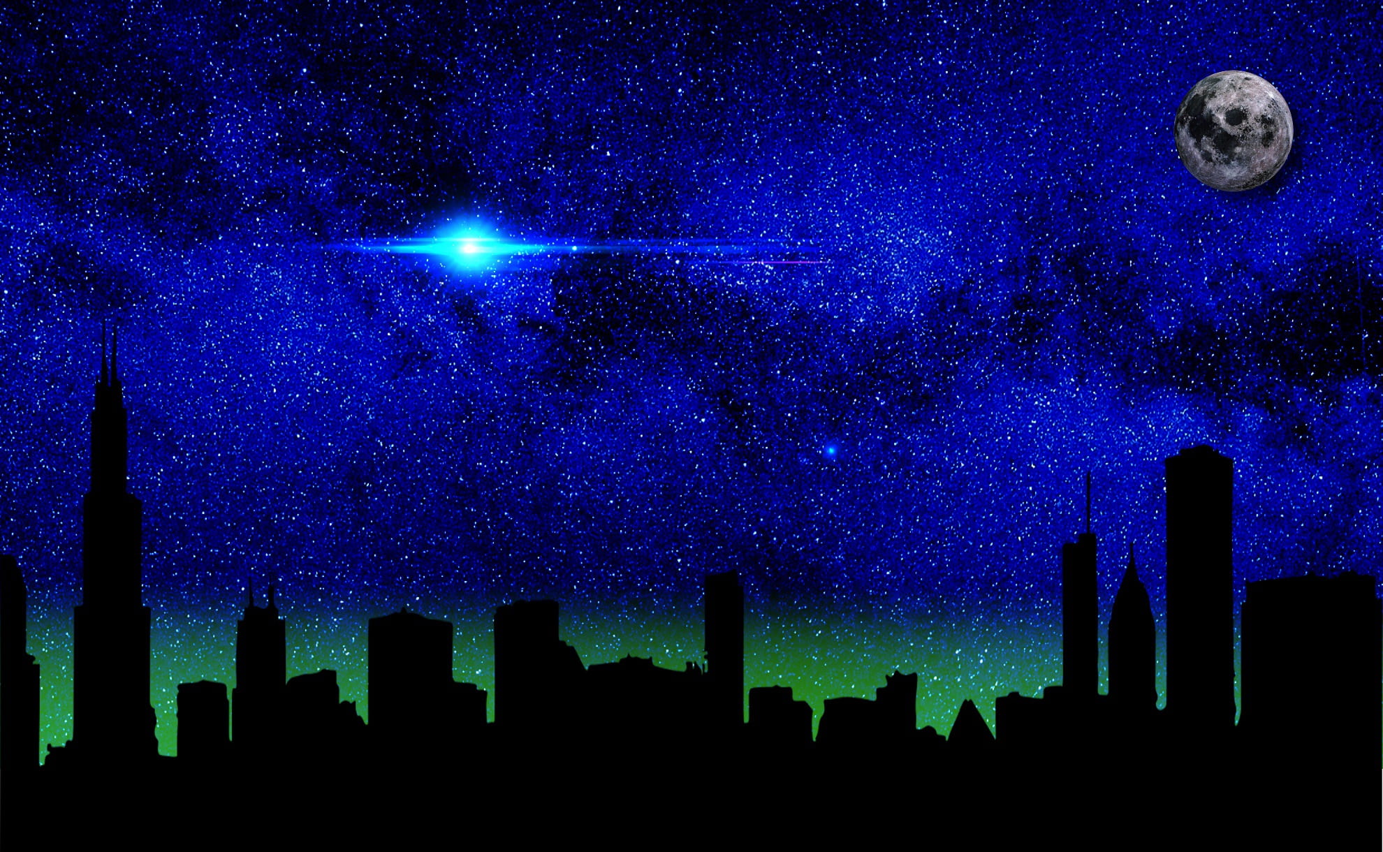 evening, sky, moon, darkness, background, illuminated, space