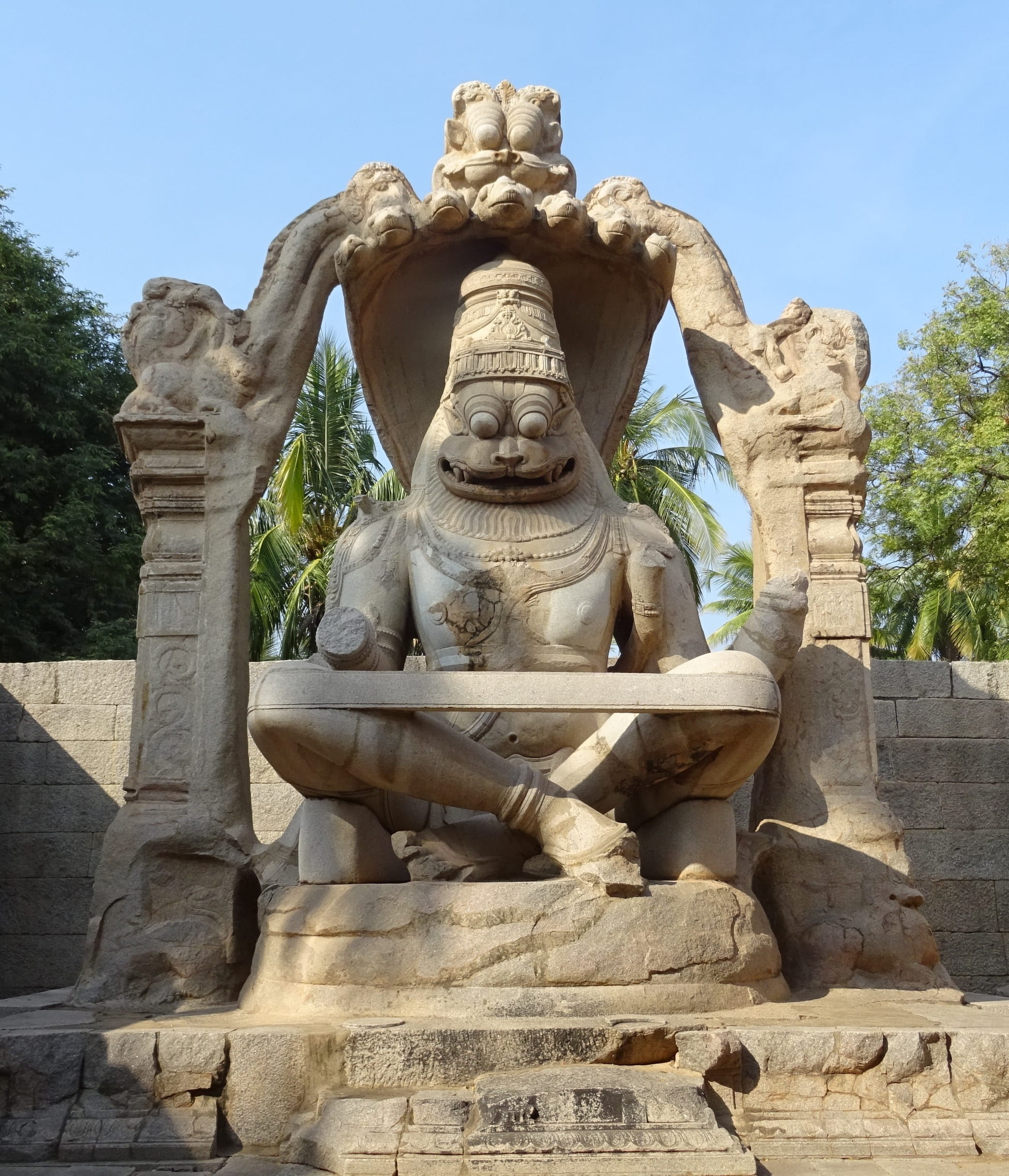 Narasimha Vigraha, Ugra Narasimha, statue, sculpture, hampi, unesco