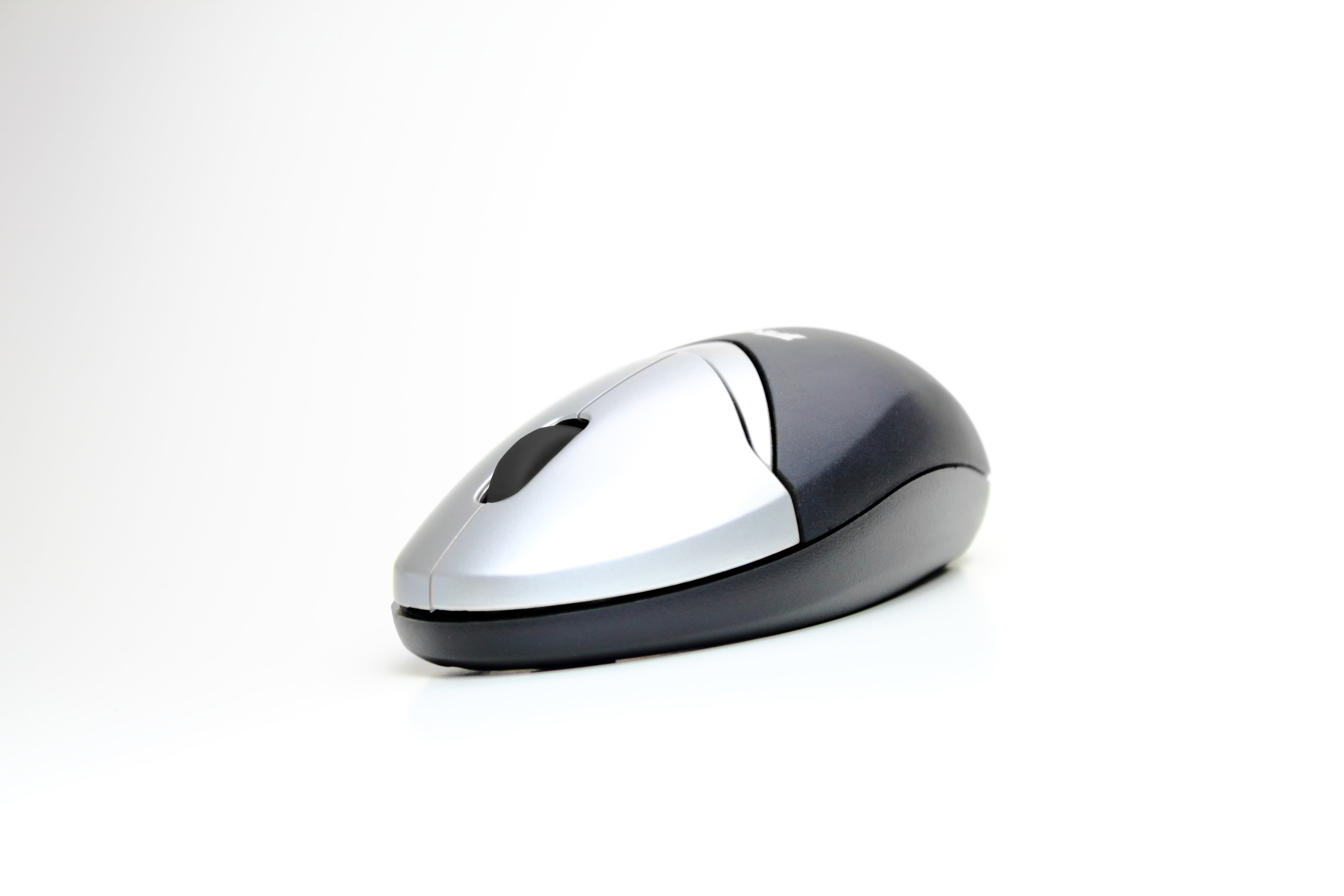 gray and black wireless mouse, computer, white, isolated, peripheral
