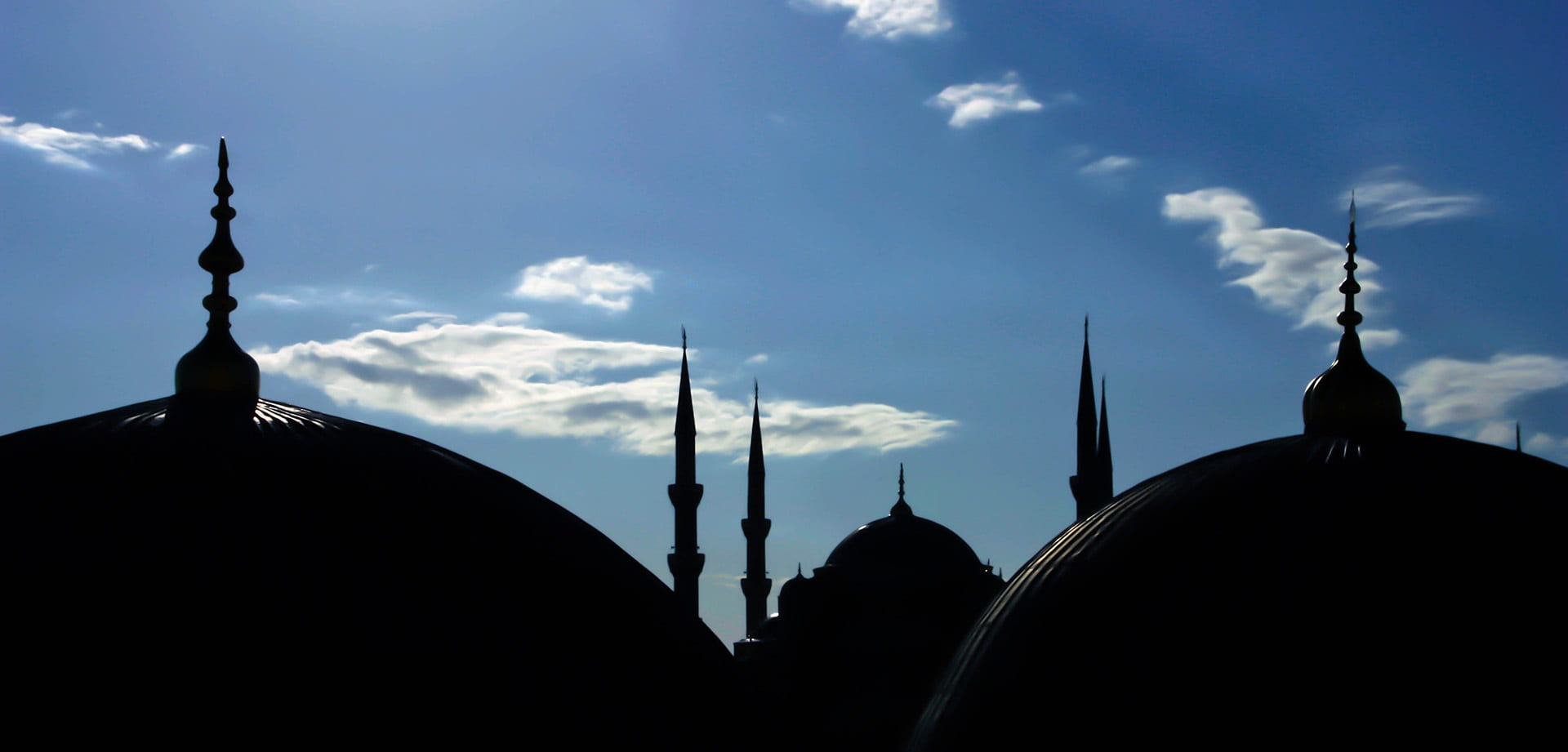 silhouette of mosque, sultanahmet, istanbul, turkey, landscape