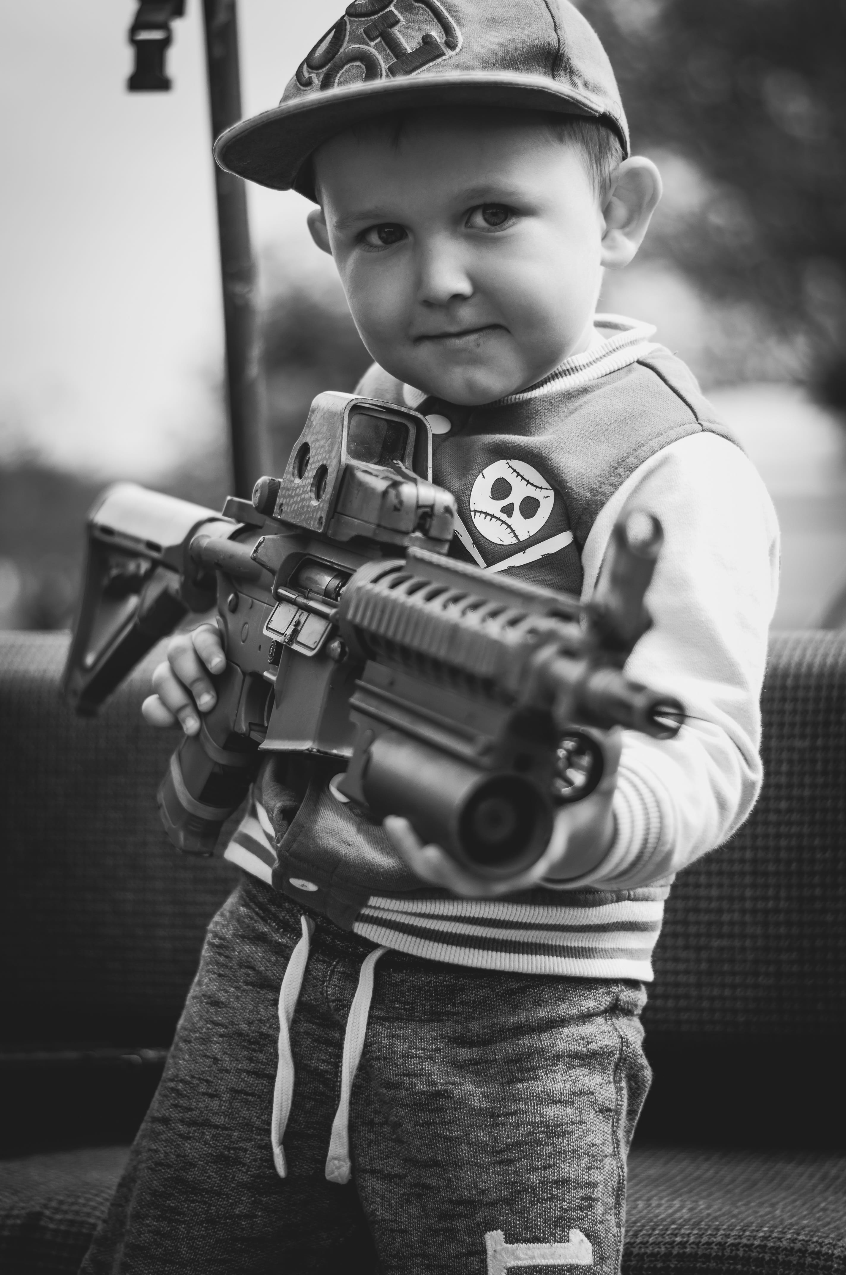 boy, child, portrait, military, weapon, rifle, shoot, excel