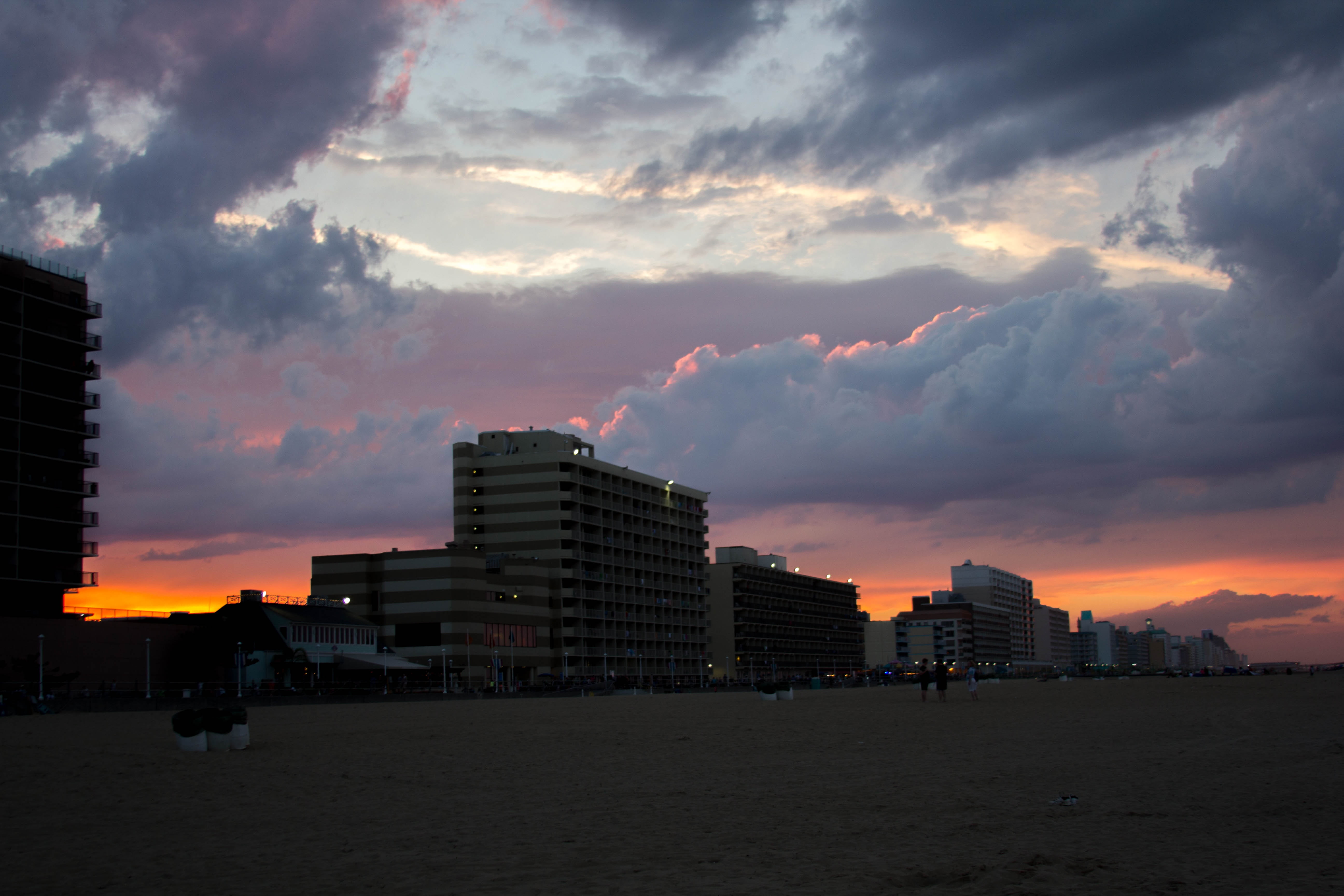 beach, hotel, clouds, sky, sunset, architecture, cloud - sky