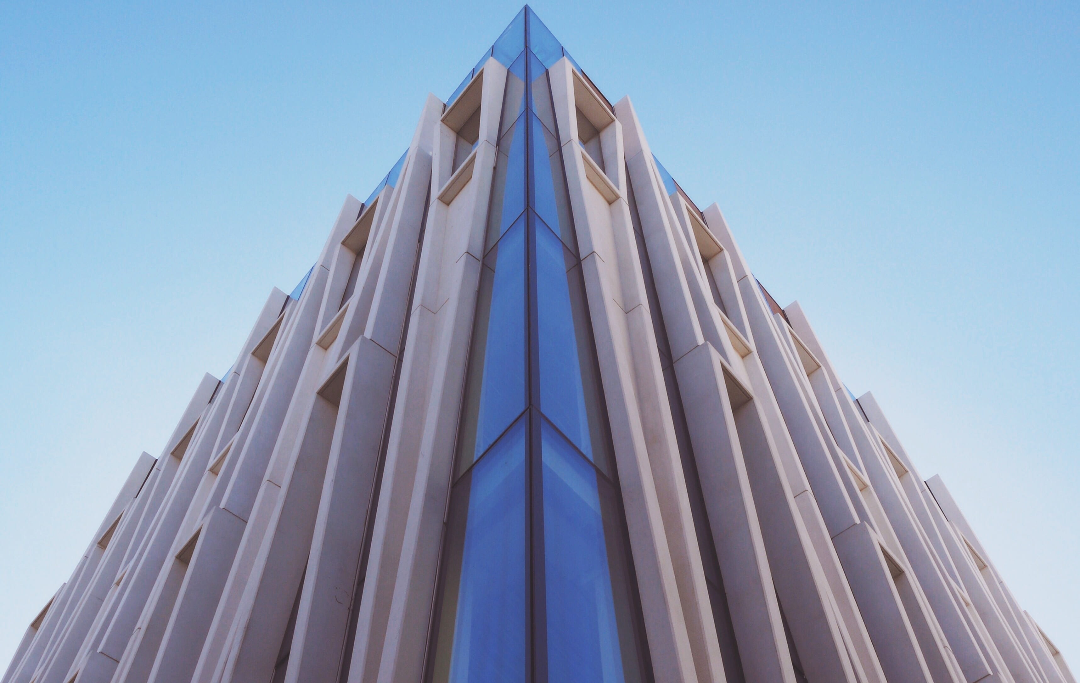 building, architecture, structure, skyscraper, blue, low angle view