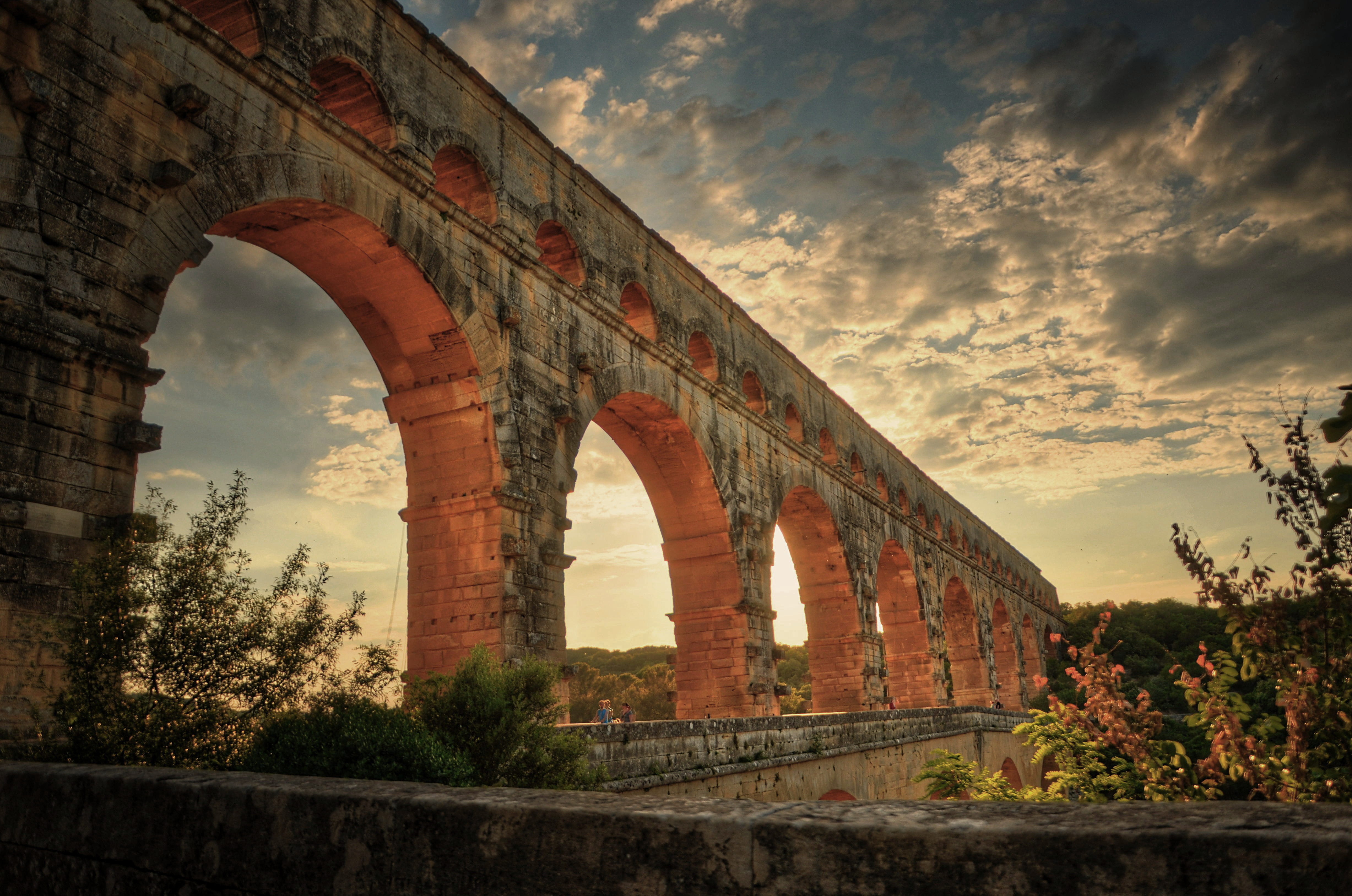 Pont Du Gard, Hdr, Bridge, France, Mood, bridge - Man Made Structure