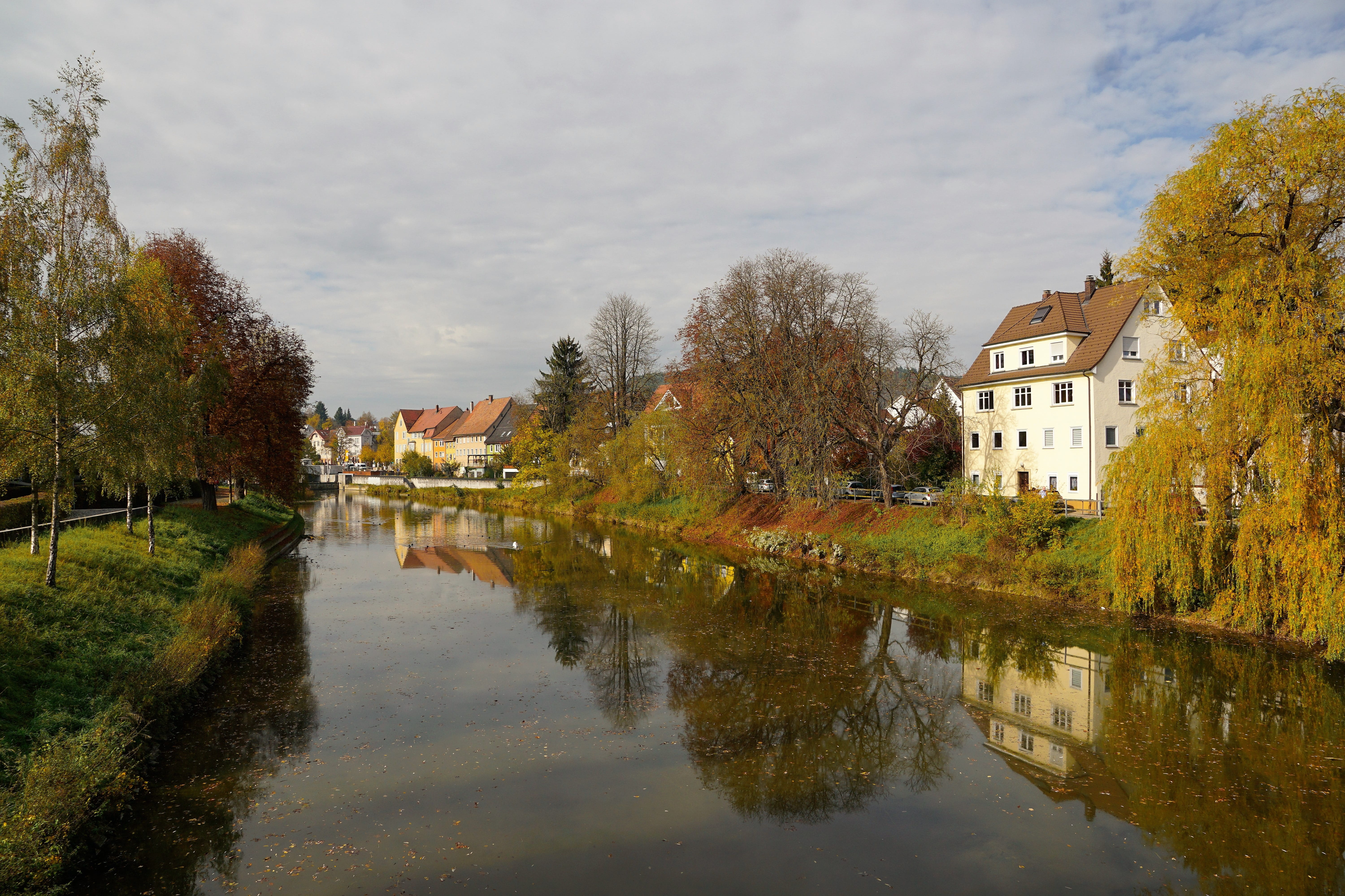 autumn, danube, nature, river, tuttlingen, industrial area