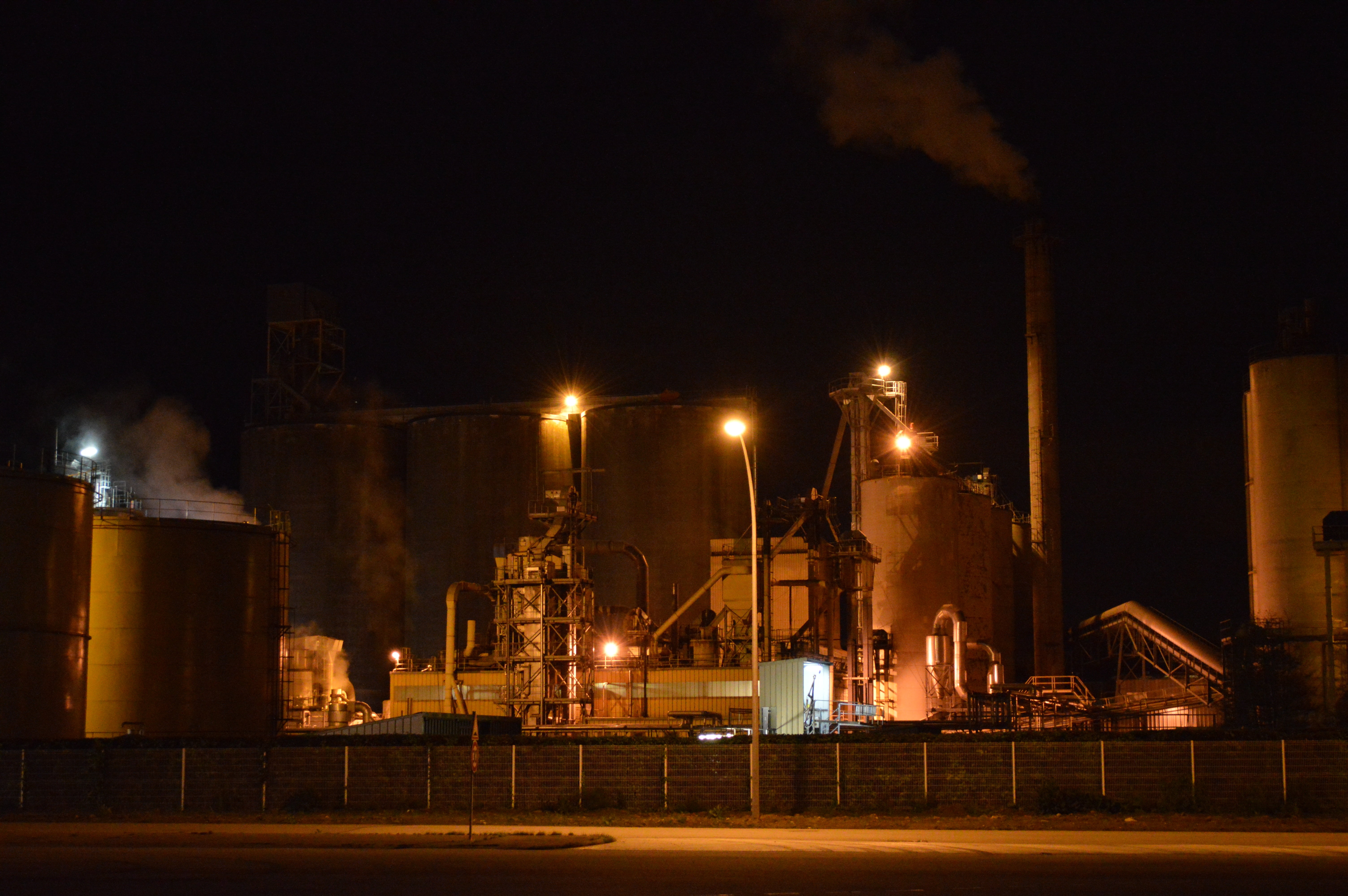 factory, industry, night, light, technology, illuminated, architecture