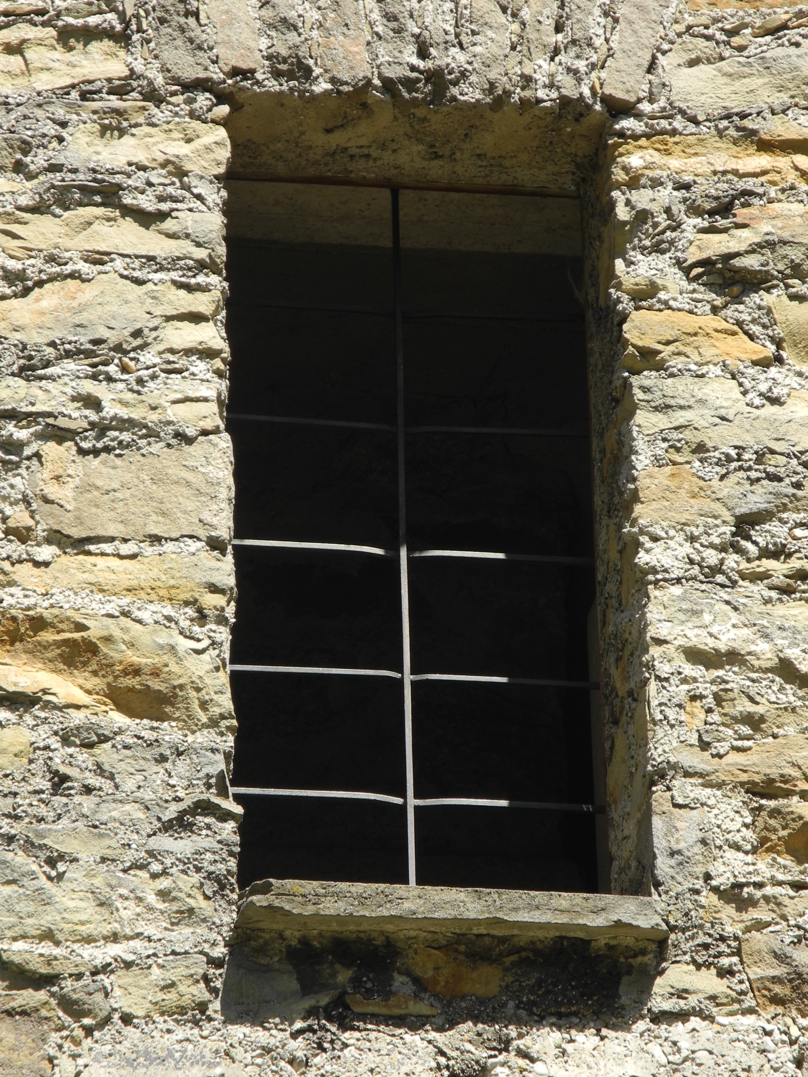 window, castle, stone, grid, light, shadow, old, building, built structure