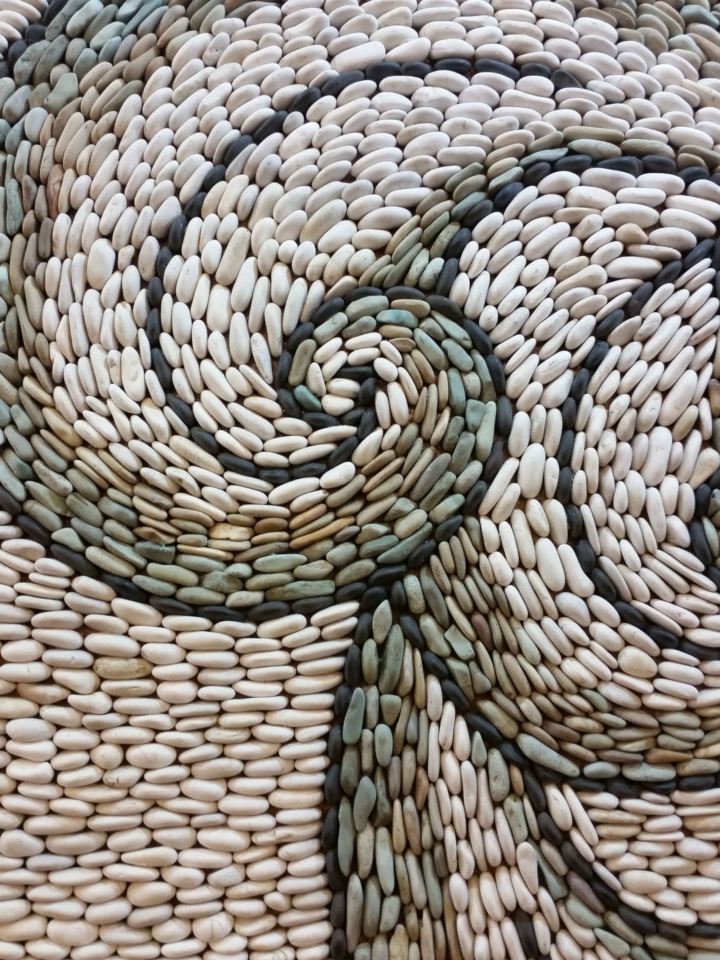 pebbles, pattern, waves, stone, paving, architecture, backgrounds