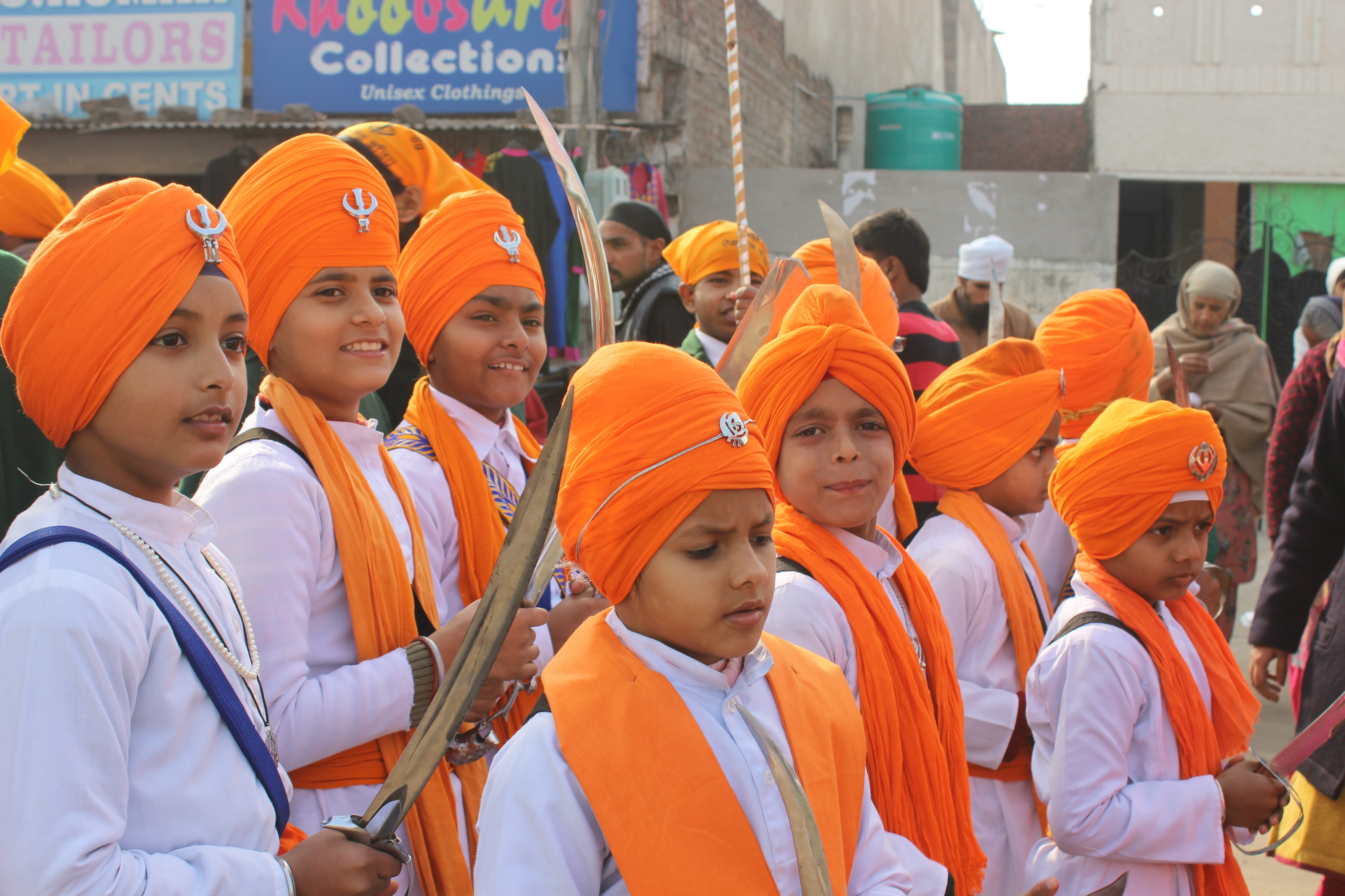 group of boys holding swords, Sikh, Religion, Sikhism, Punjab