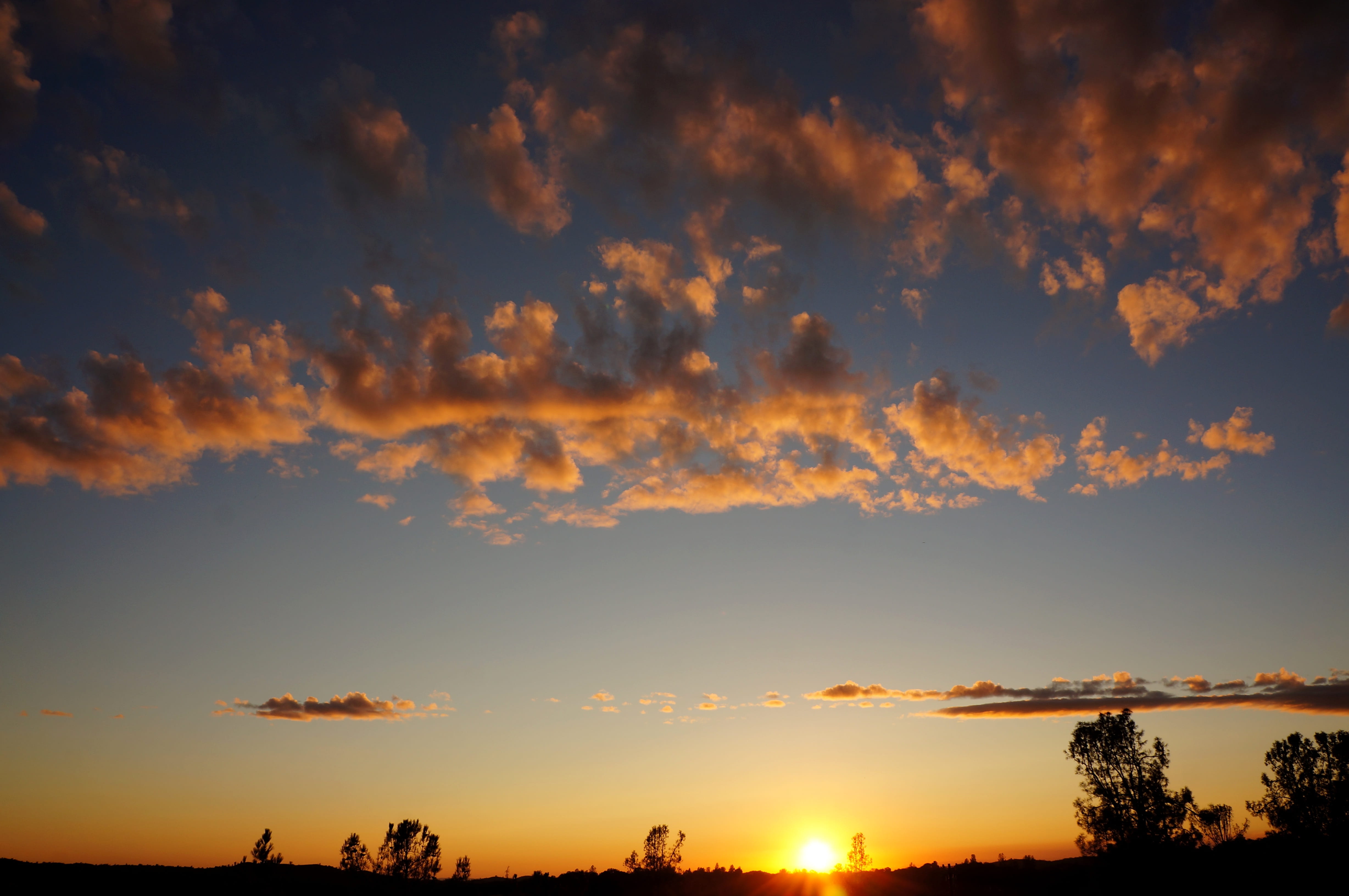 Sunset, Clouds, Orange, sky, landscape, evening, sunset sky