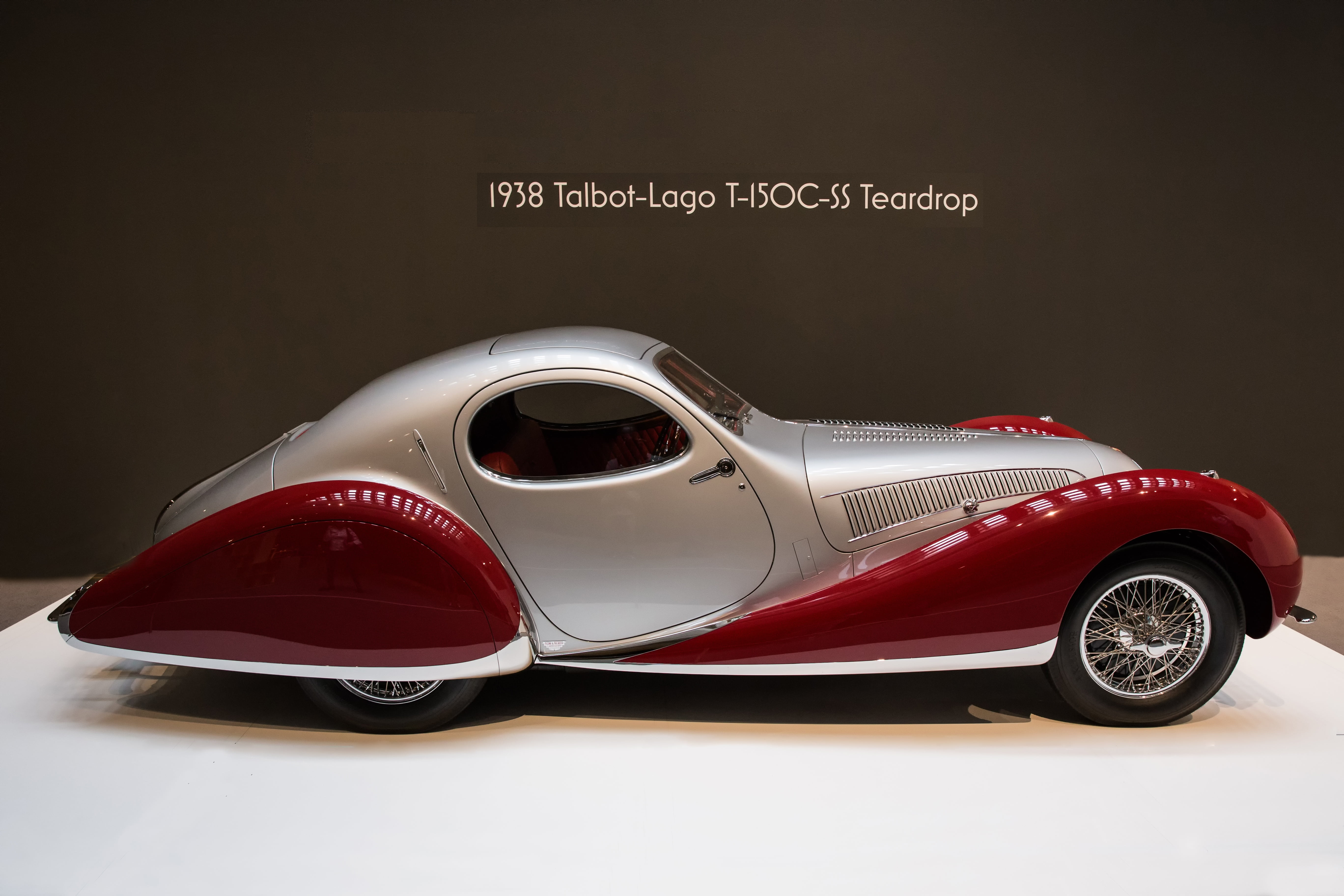 1938 red and silver Talbot-Logo T150C-SS Teardrop, car, 1938 talbot-lago t-150c-ss teardrop