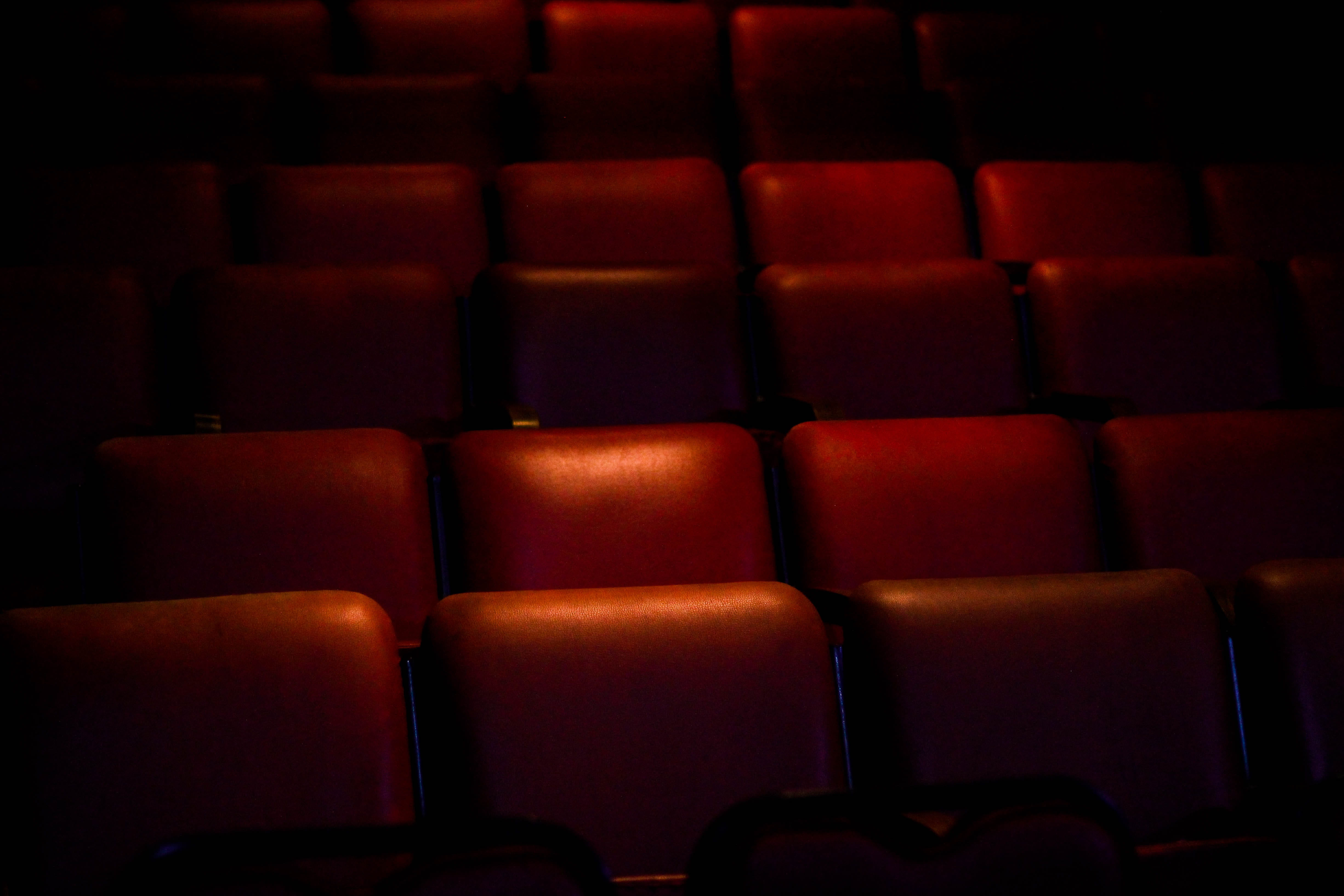 Free download | HD wallpaper: red empty cinema chairs, brown leather