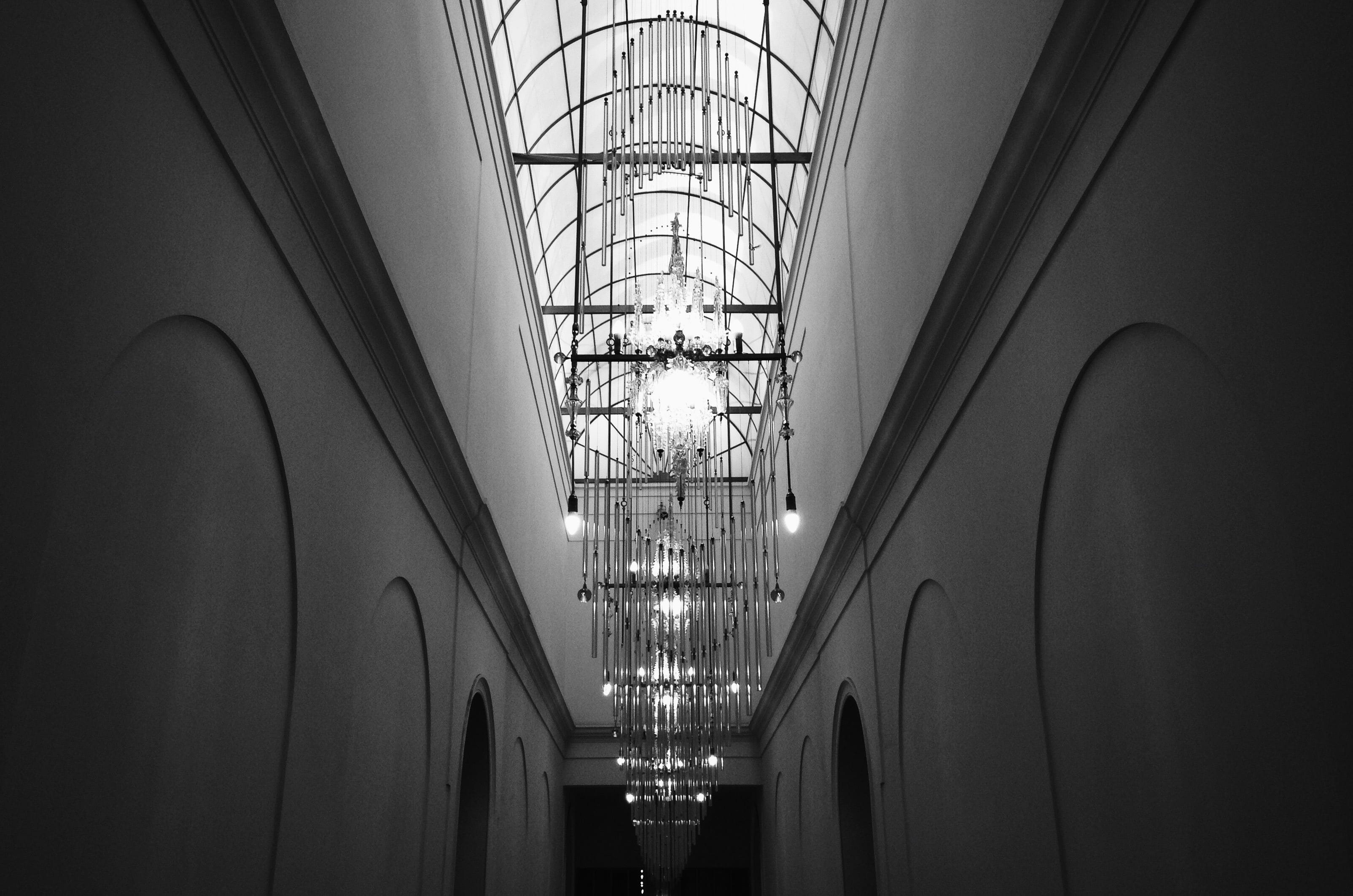museum, black, white, architecture, built structure, illuminated