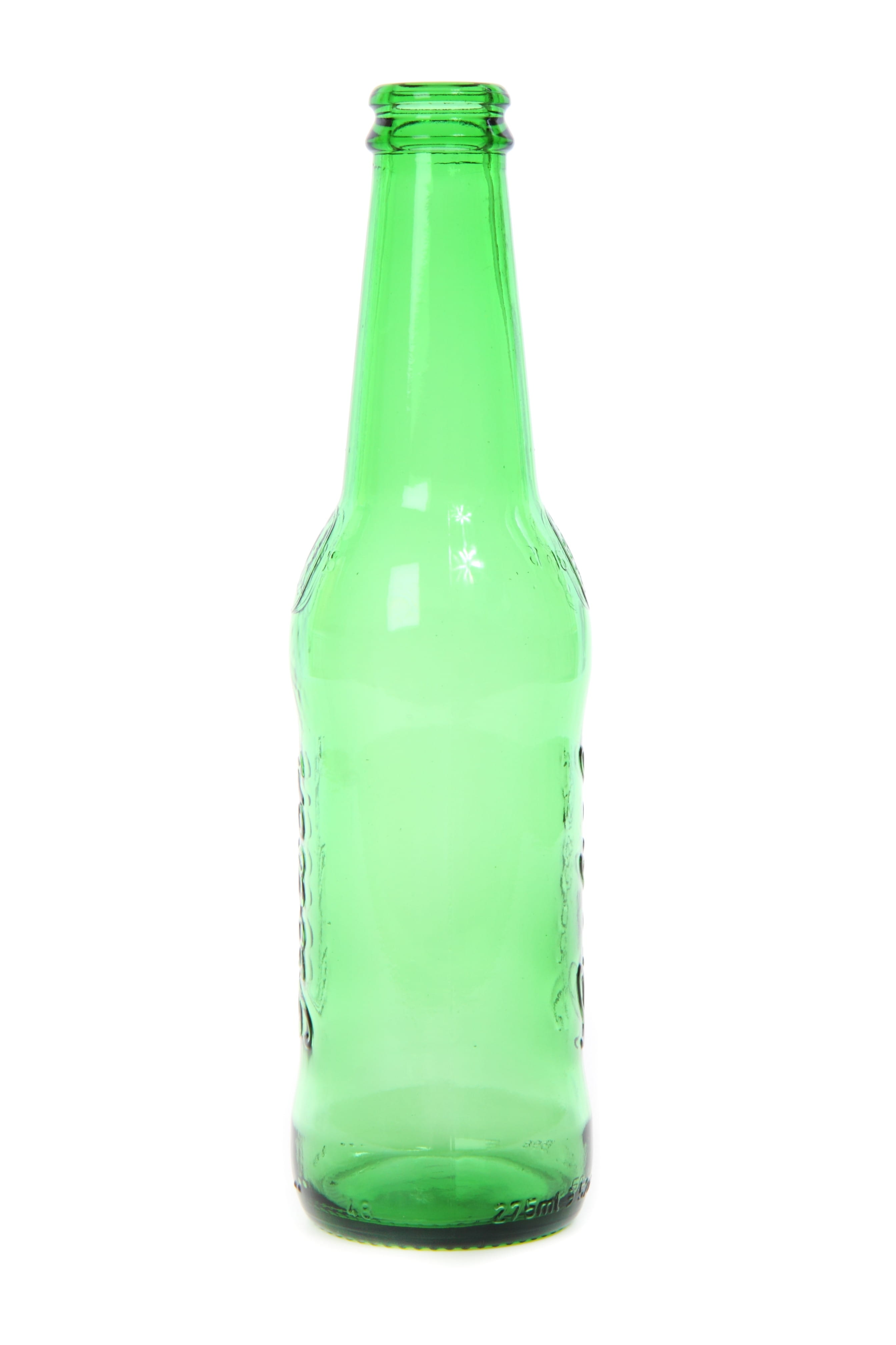 empty green translucent glass bottle, alcohol, beer, clean, detail