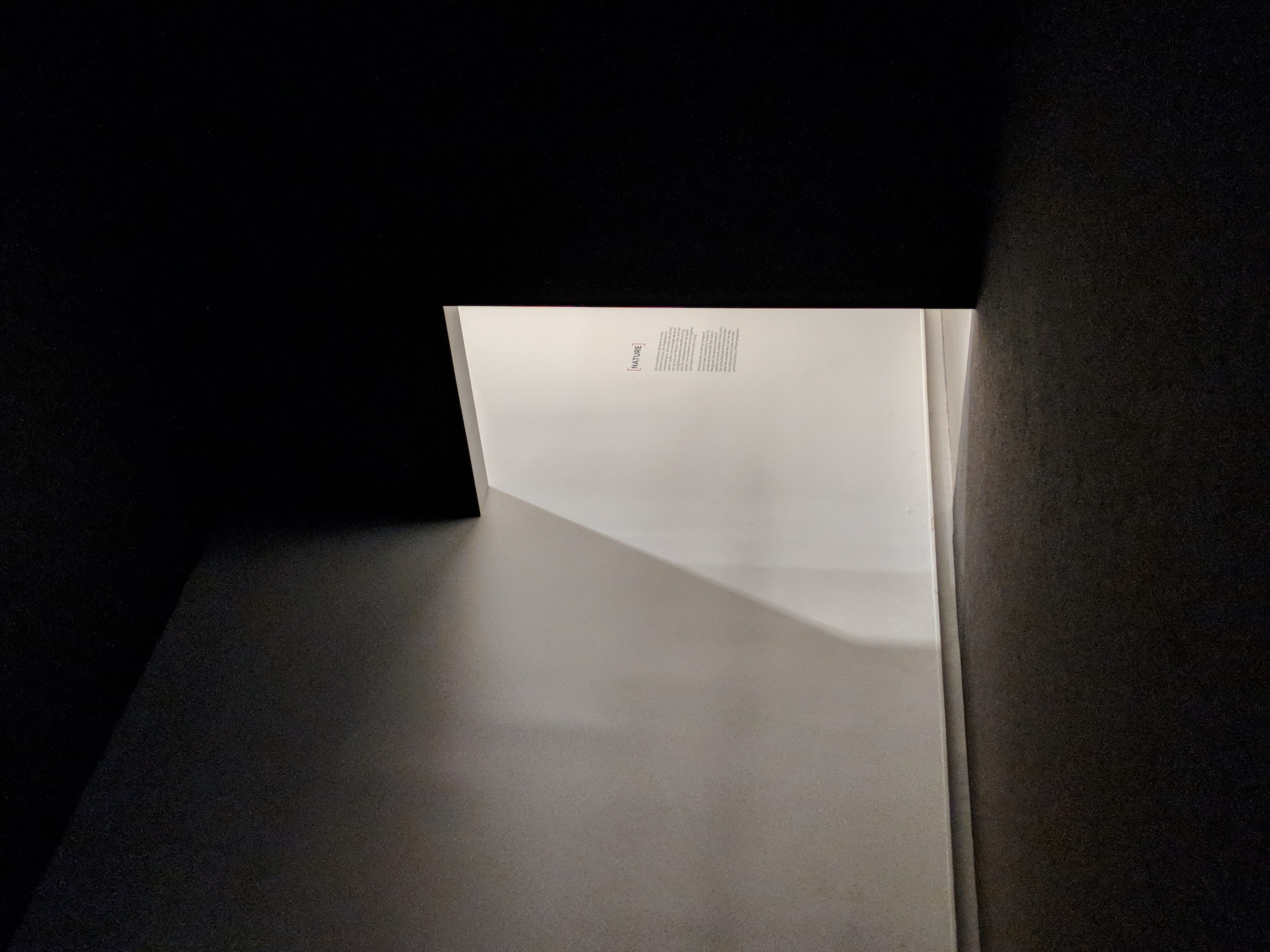 white painted ceiling with hole, building, contrast, light, shadow
