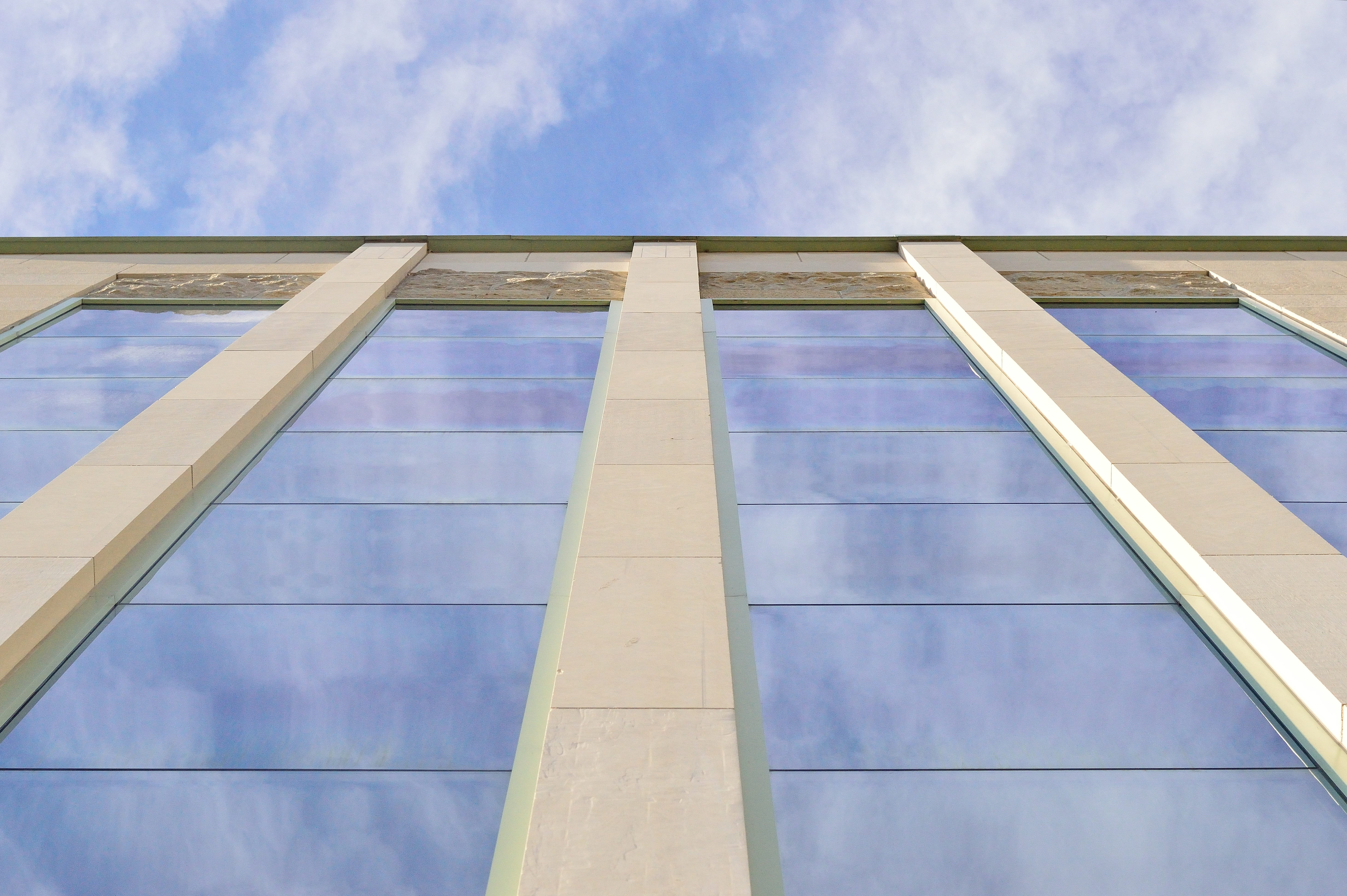 window, reflection, building, architecture, sky, windows, lines