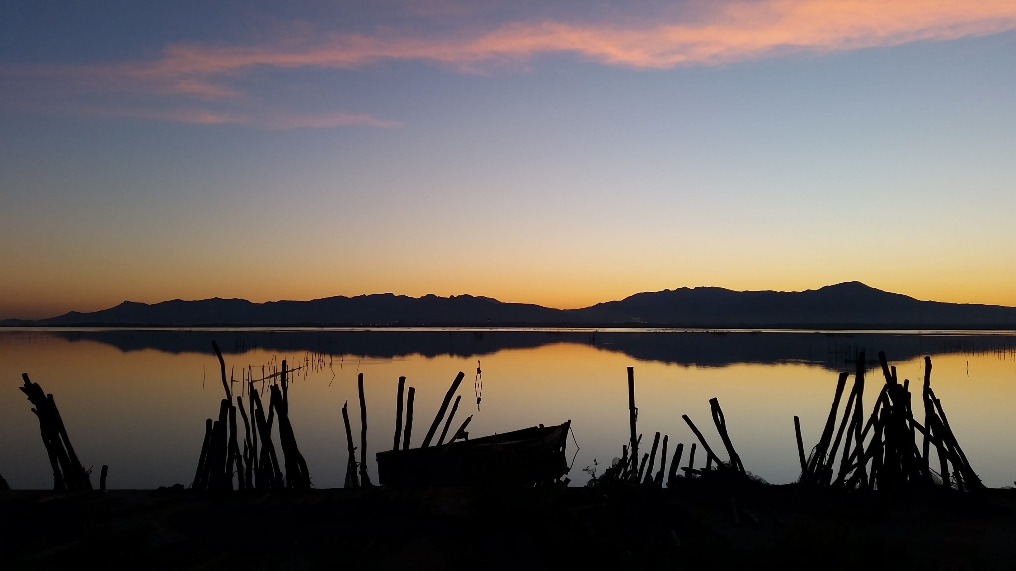 Mirroring, Sea, Shadow, Romantic, abendstimmung, romance, sunset