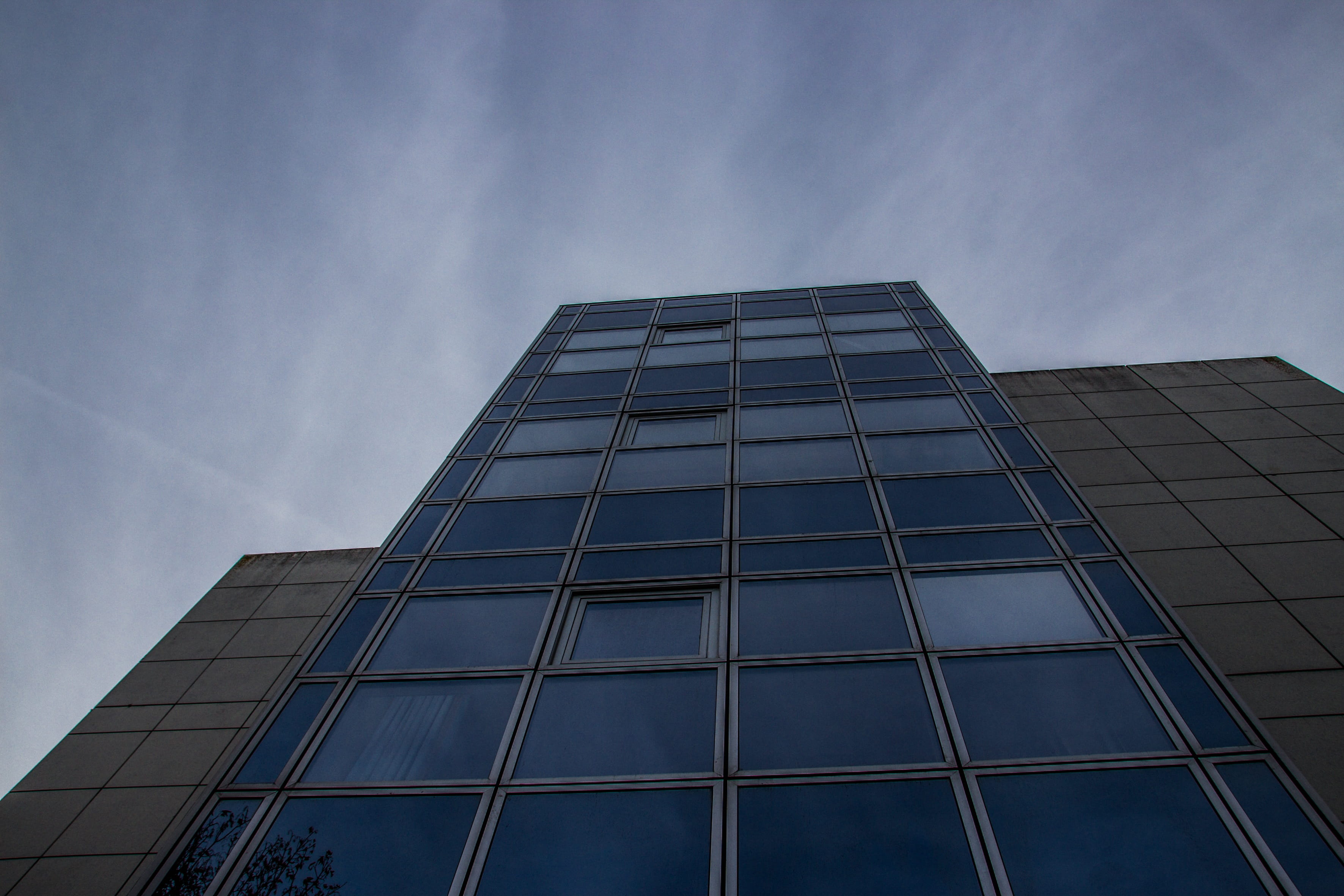building, architecture, windows, building exterior, low angle view