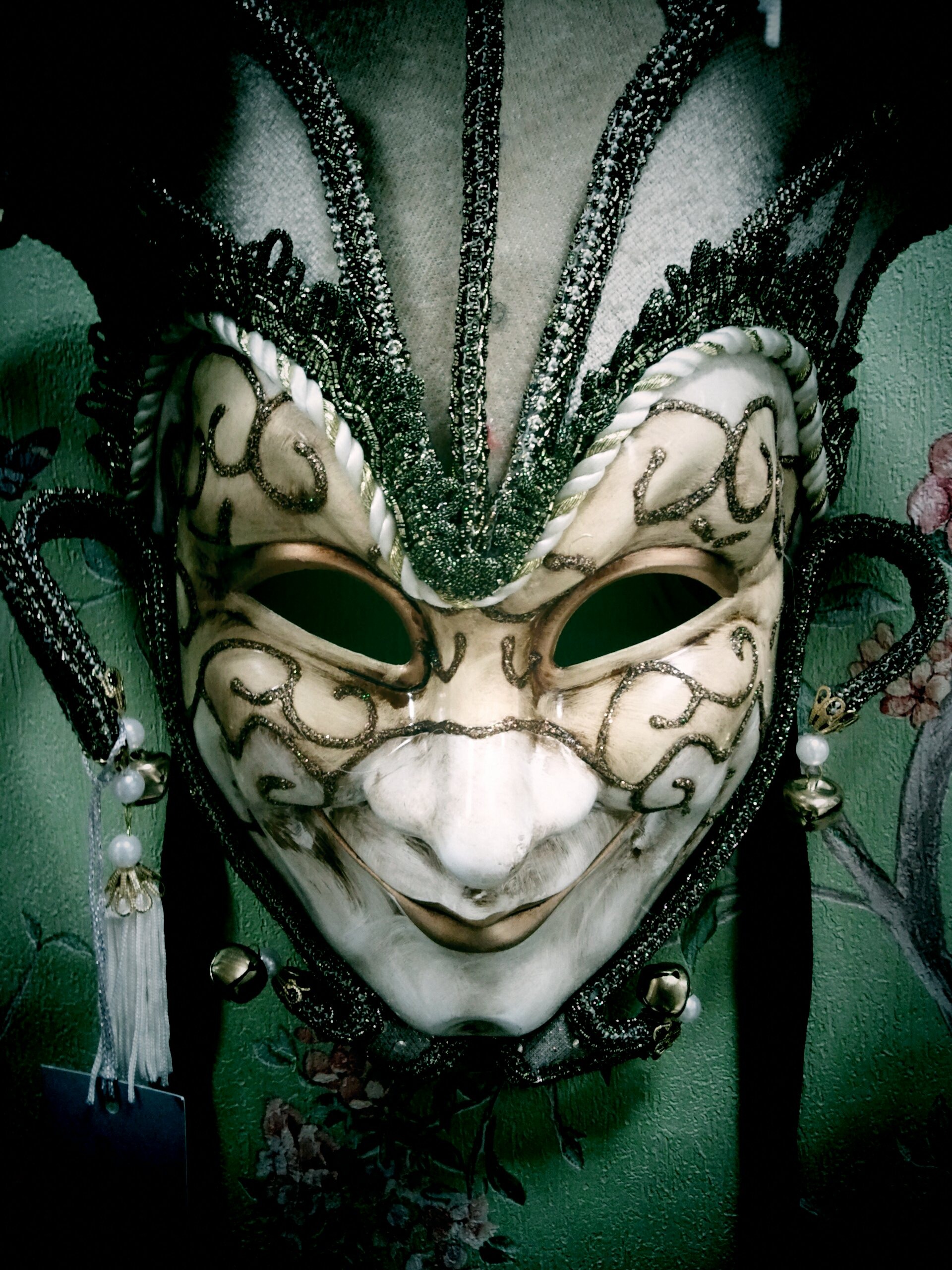 white, gray, and black opera mask, prom, carnival, venice - Italy