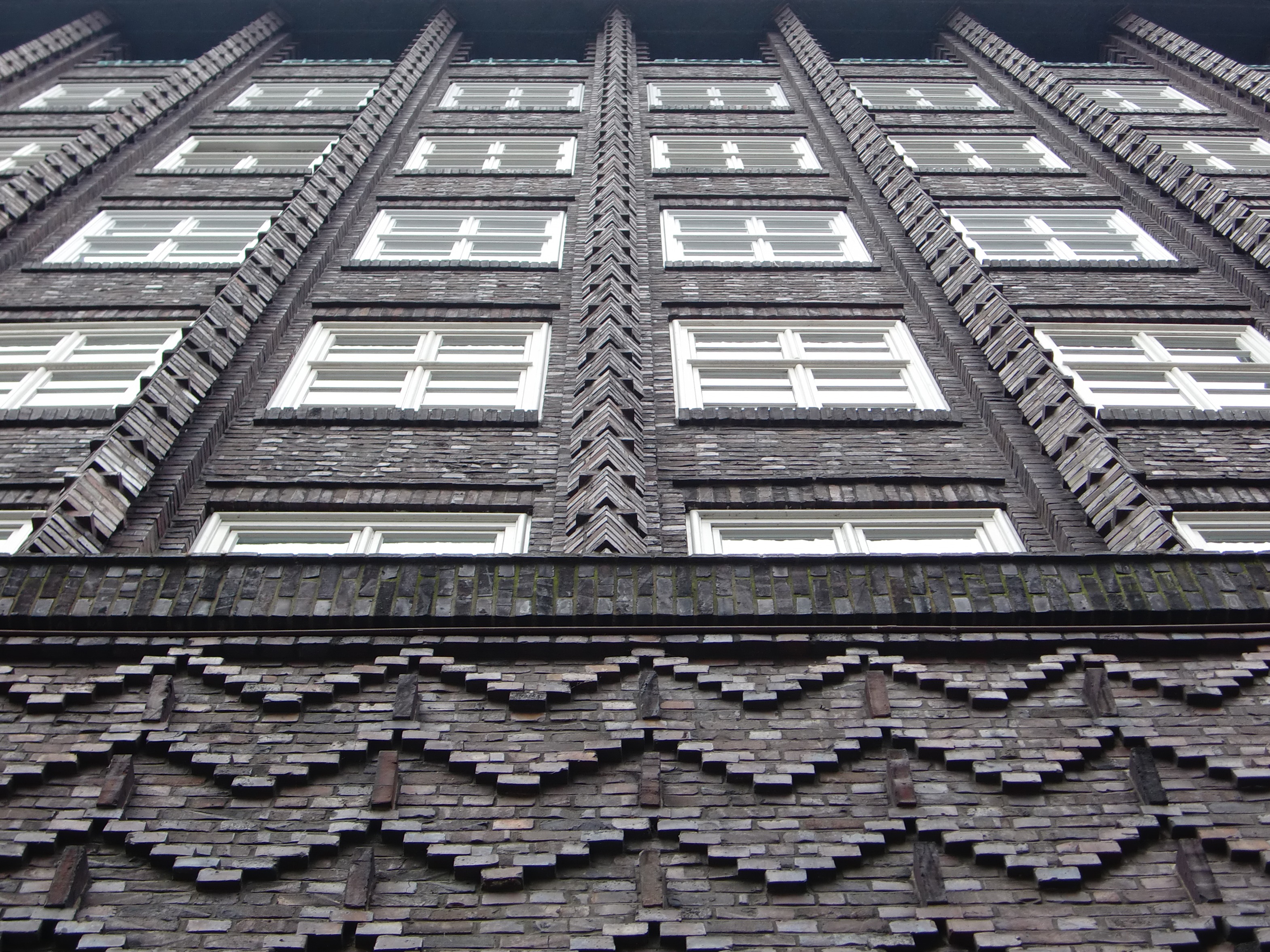 architecture, facade, window, bricks, hamburg, built structure